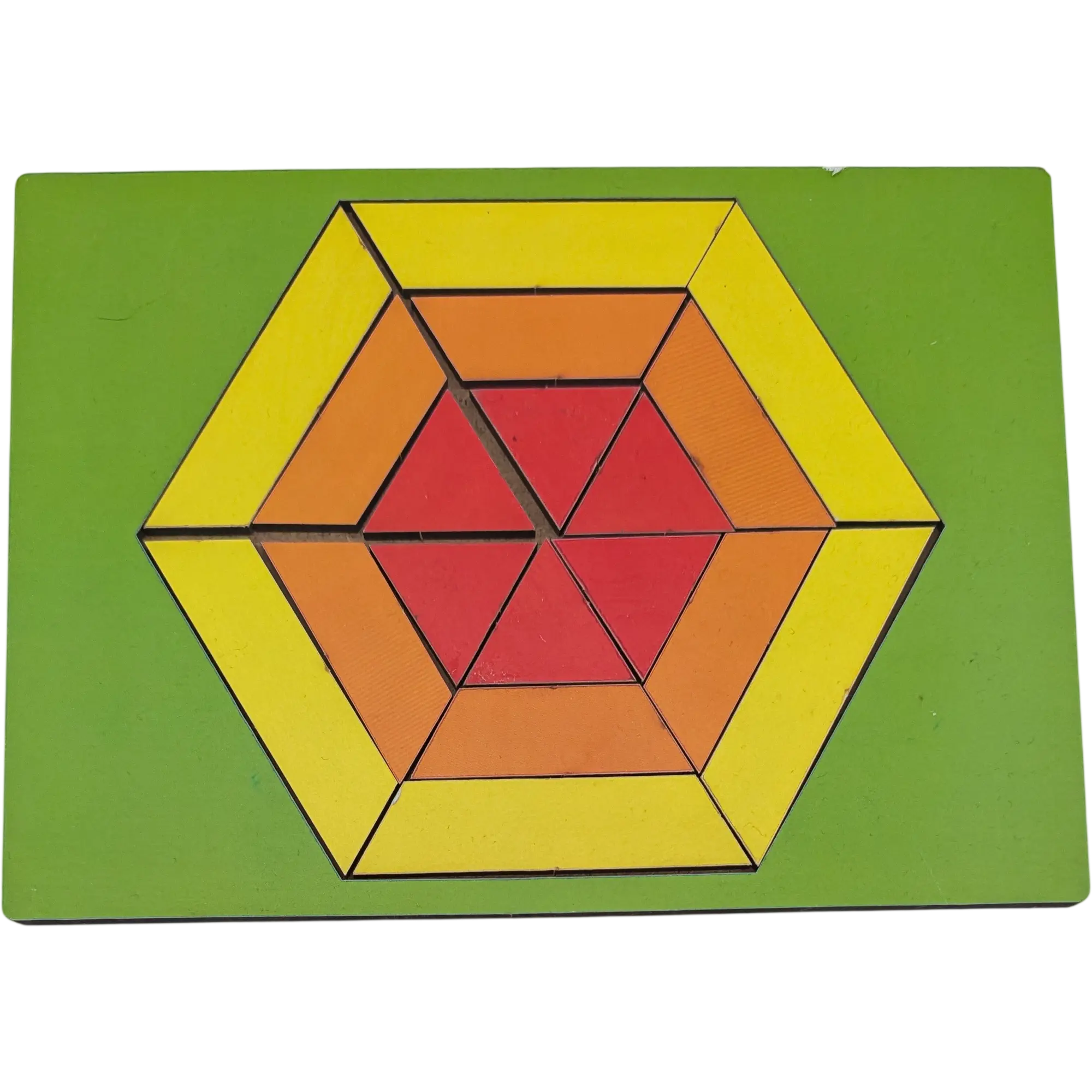 Holz Rahmenpuzzle Sechseck 18 Teile Geometrische Formen