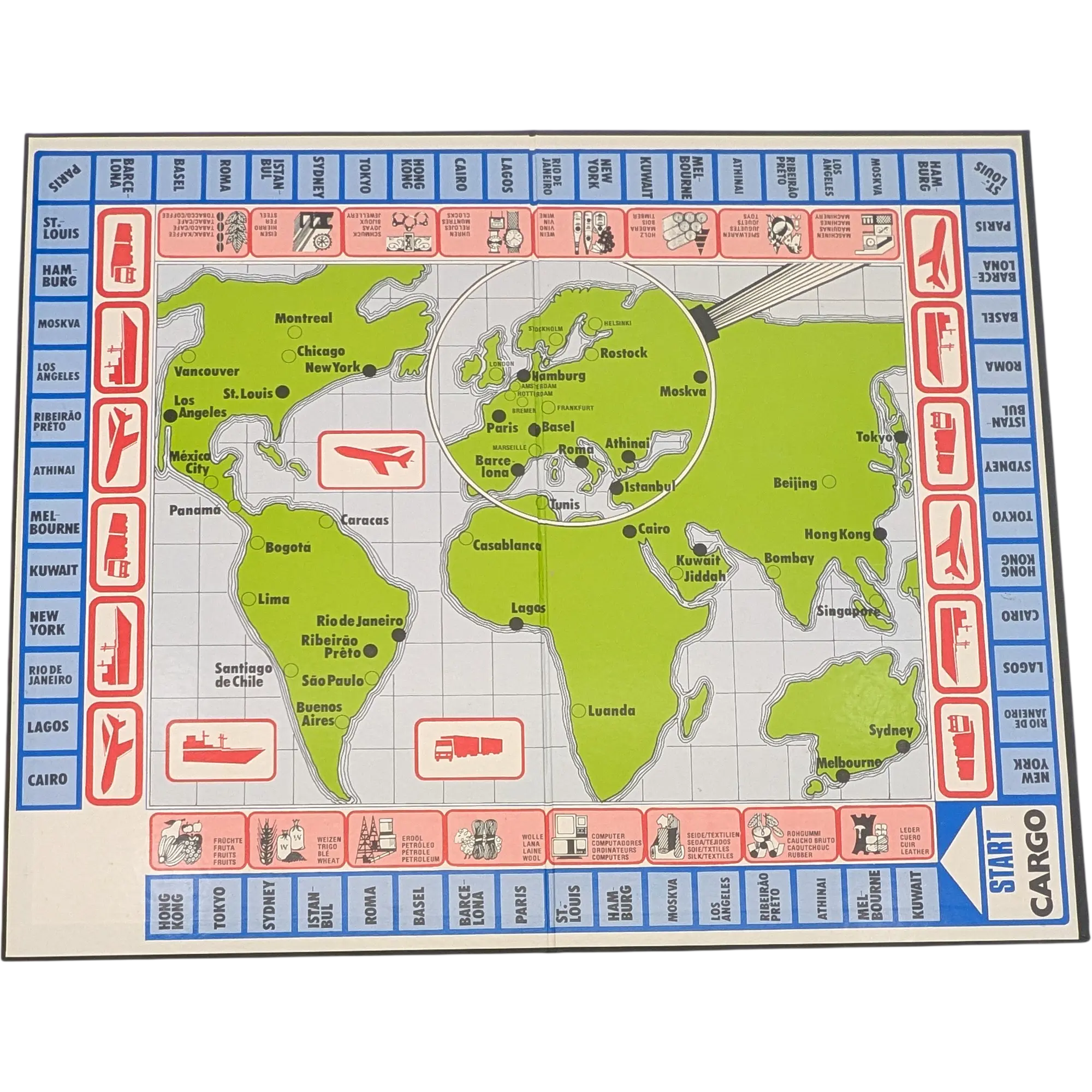 Spielplan Spielbrett Cargo