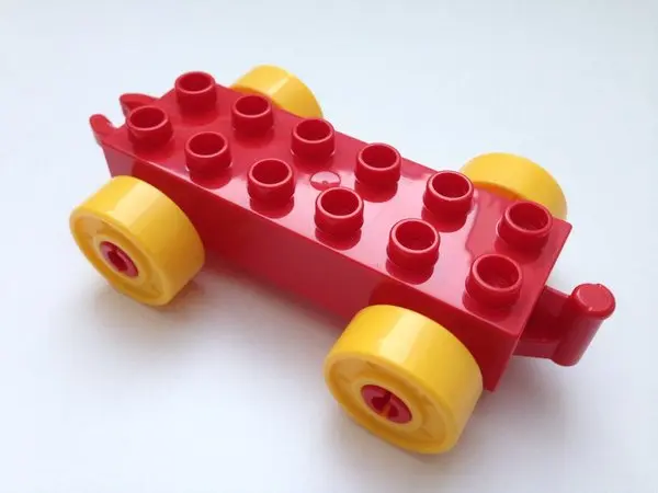 Lego Duplo Eisenbahn Anhänger Rot Gelb