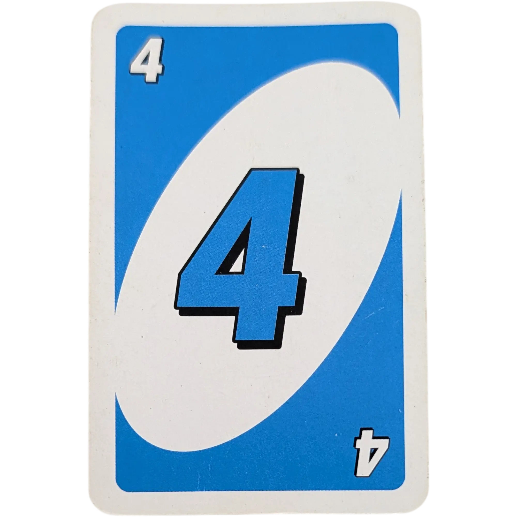 Mattel Uno Ersatzkarte Zahl Vier Blau 