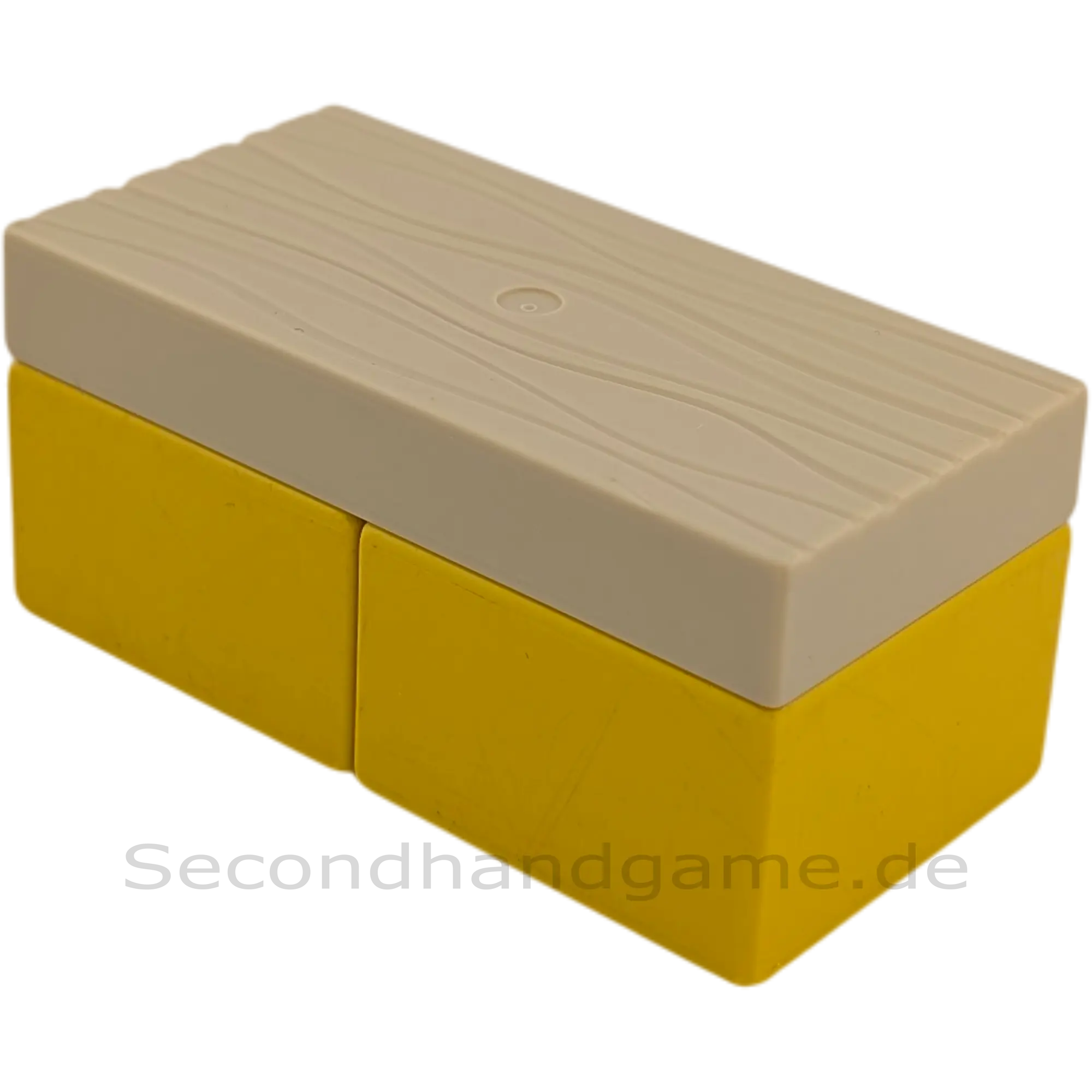 Lego Duplo Sofa Couch Wohnlandschaft Bank Holz Gelb und heller Holzlook