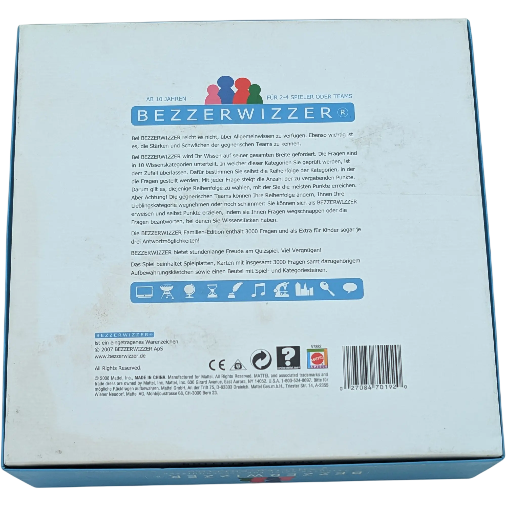 Mattel Wissensspiel Bezzerwizzer leichtes Spiel für cleverquizzer Familien-Edition