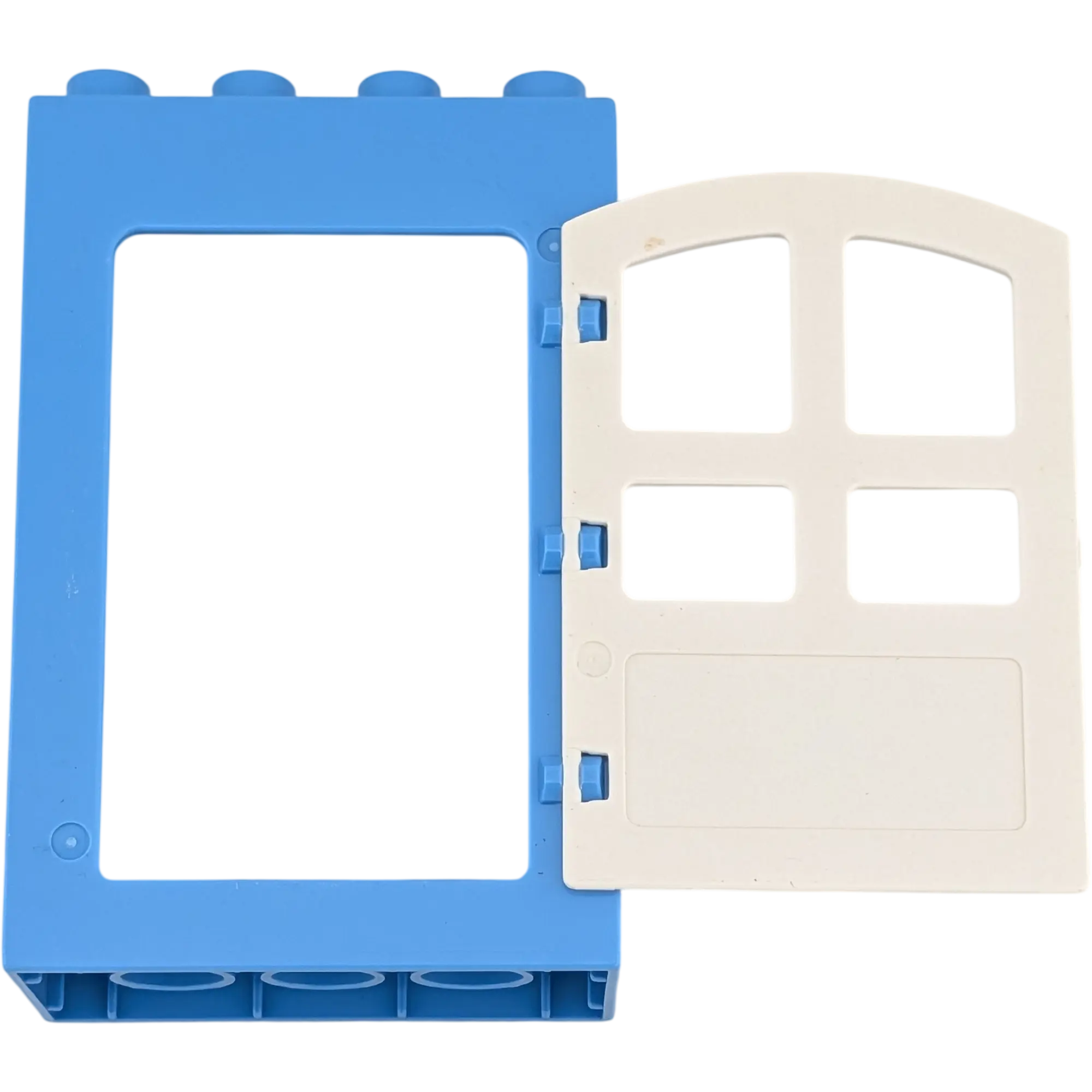 Lego Duplo 2x4 Hauswand Blaugrau mit Tür Weiß Rundbogen und Frozen Stern