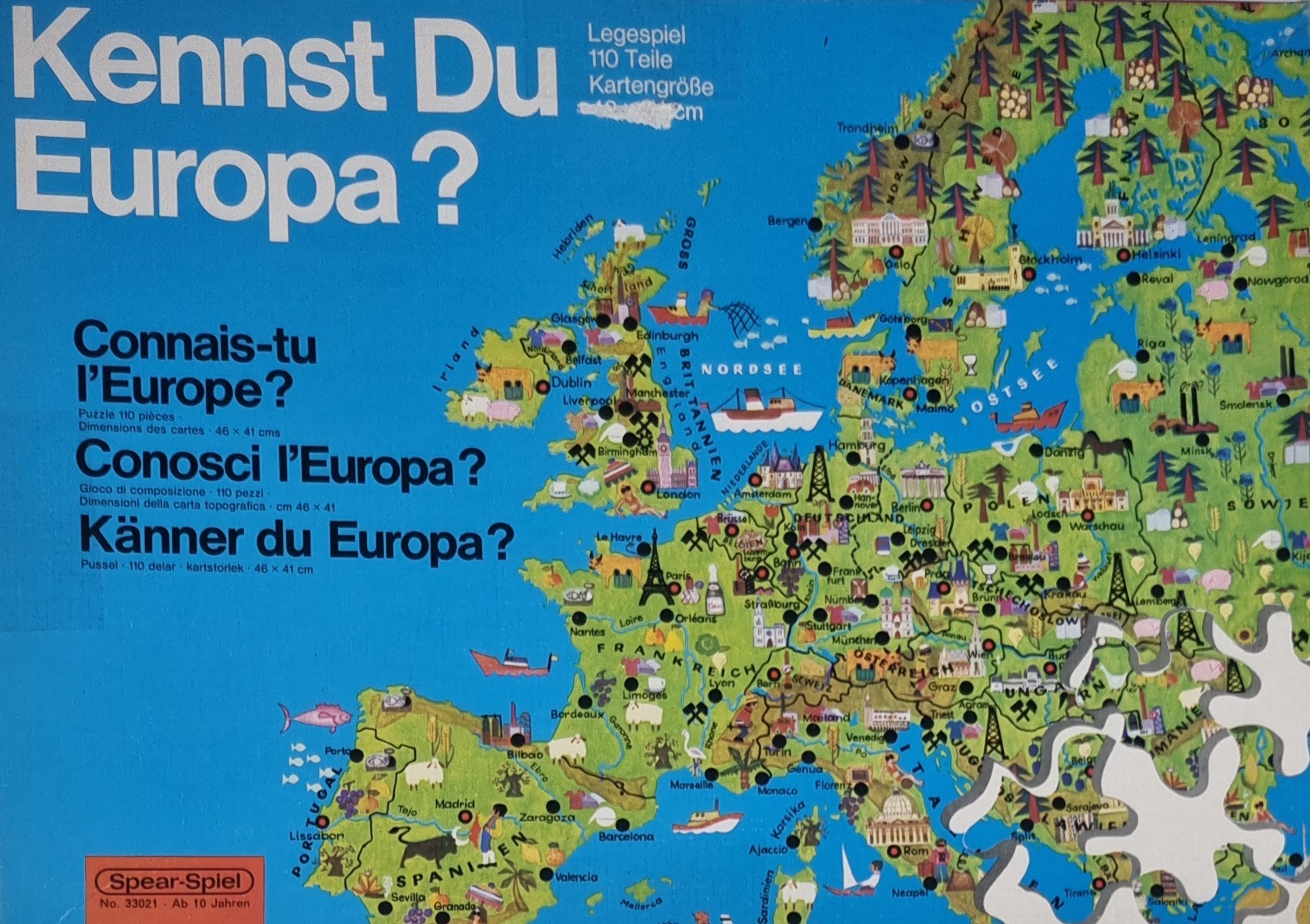 Spear-Spiel Puzzle Kennst du Europa 110 Teile