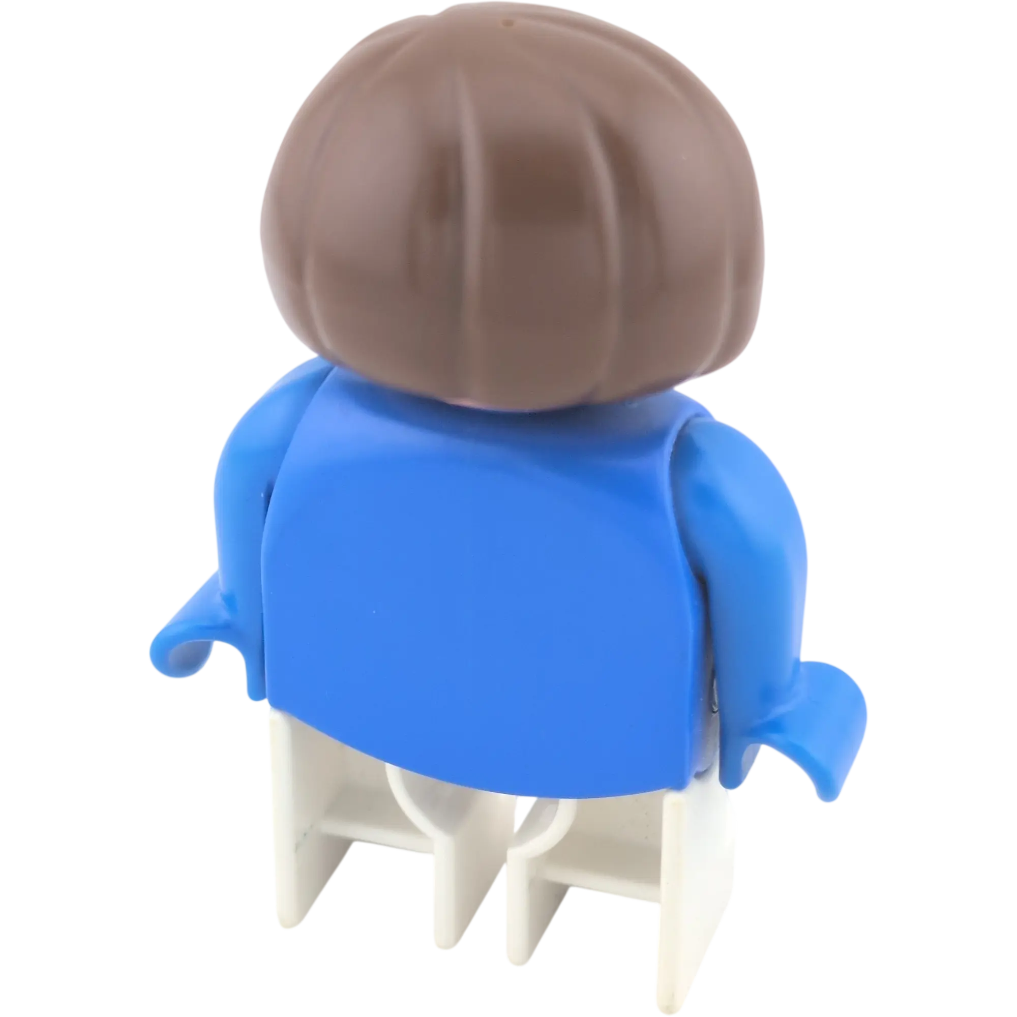 Lego Duplo 4555 Frau Pilotin mit braunen Haaren, blaue Uniform, gelbes Halstuch, weißes Flugzeug