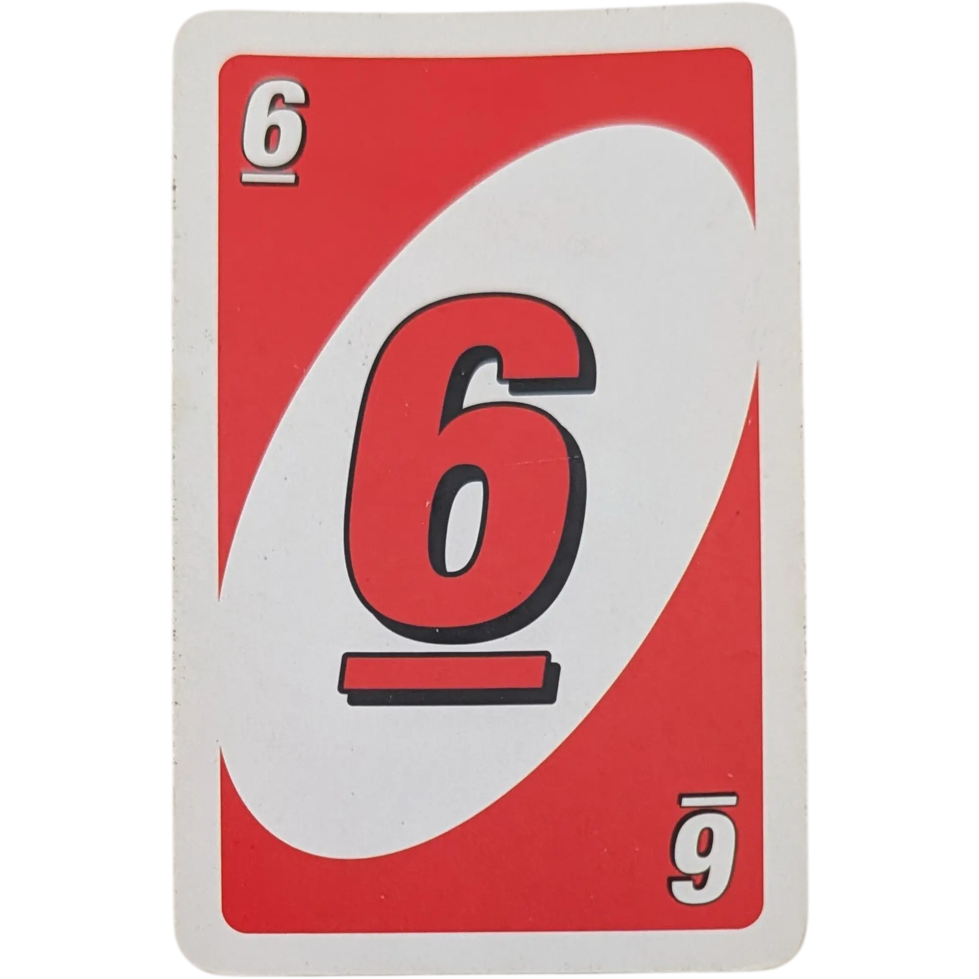 Mattel Uno Ersatzkarte Zahl Sechs Rot 