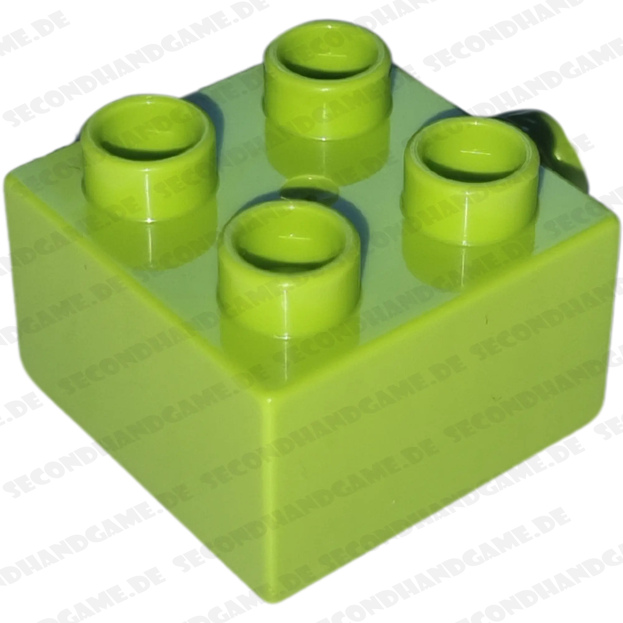 Lego Duplo 2x2 Stein Baustein mit Noppe Pin an einer Seite 3966 Lime