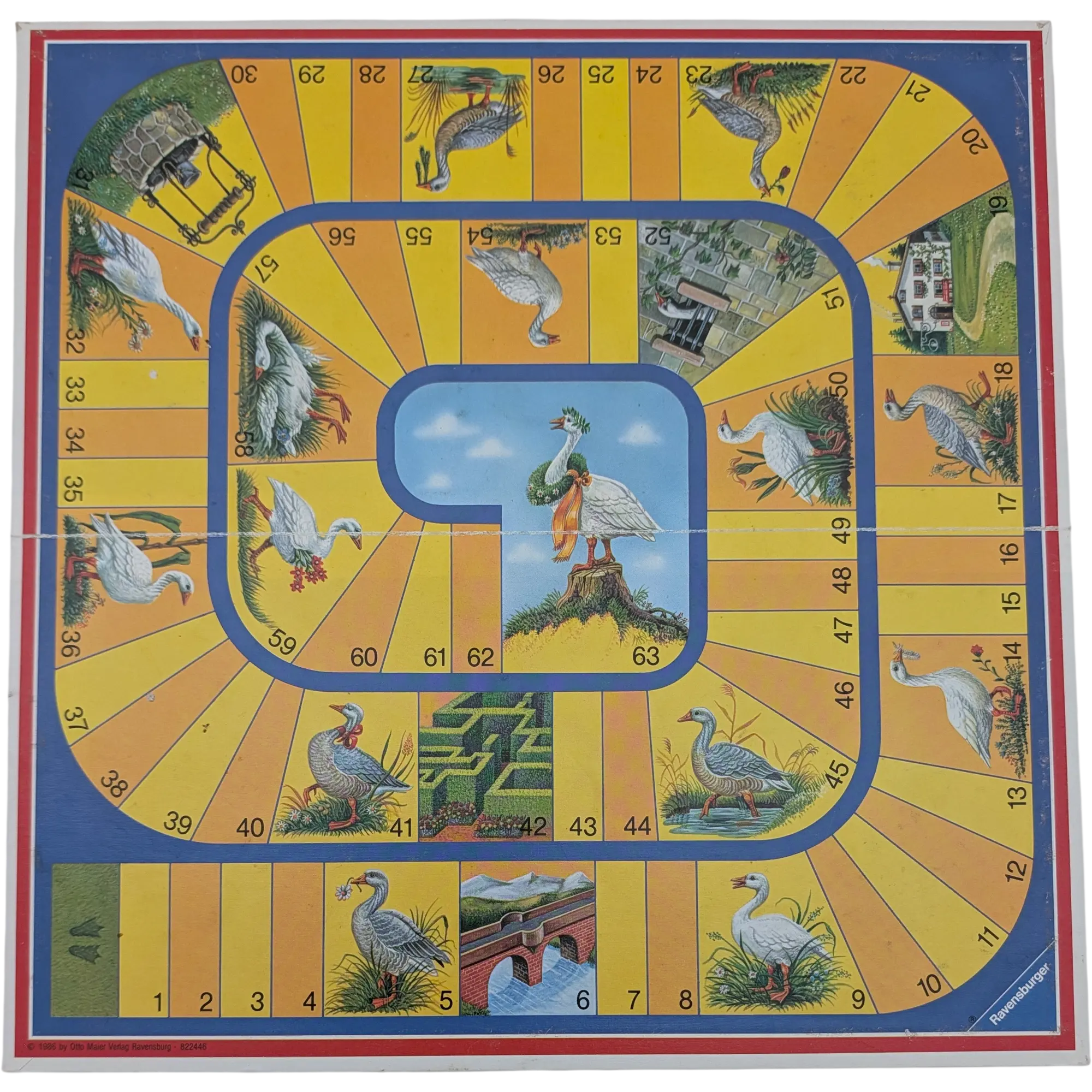 Spielplan Spielbrett Ravensburger Fang den Hut und Gänsespiel