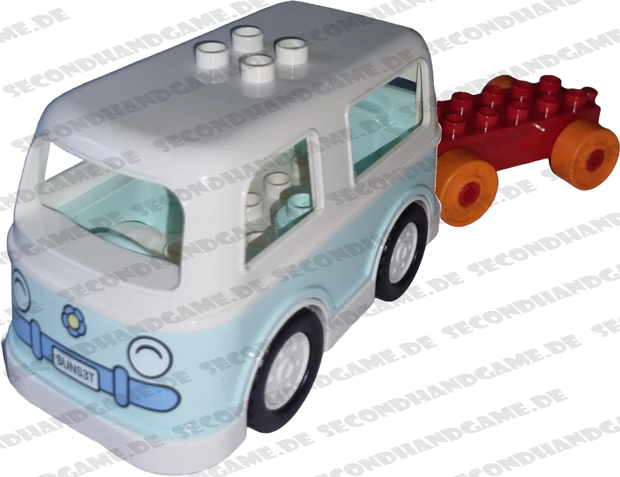 Lego Duplo Bus Hellblau mit Anhänger