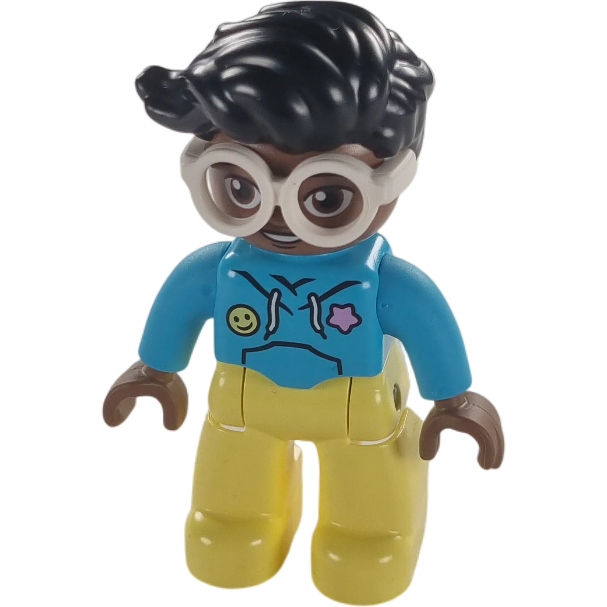 Lego Duplo Figur 508H3 Afrikaner Mann mit schwarzen Haaren, Brille