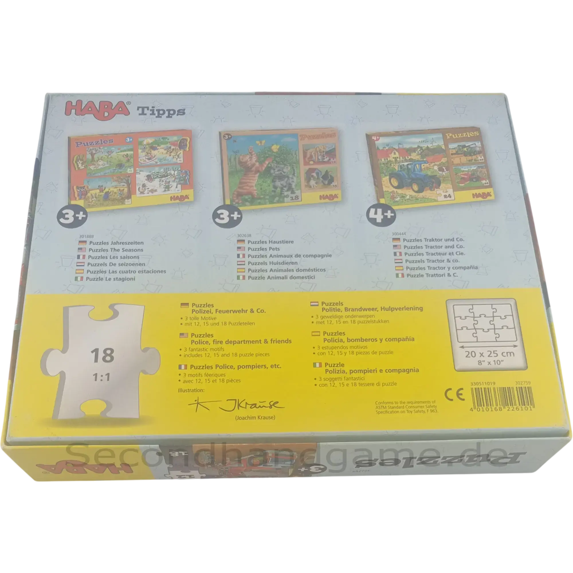 Haba Puzzles Polizei, Feuerwehr & Co. 12, 15, 18 Teile 302755, ab 3 Jahren