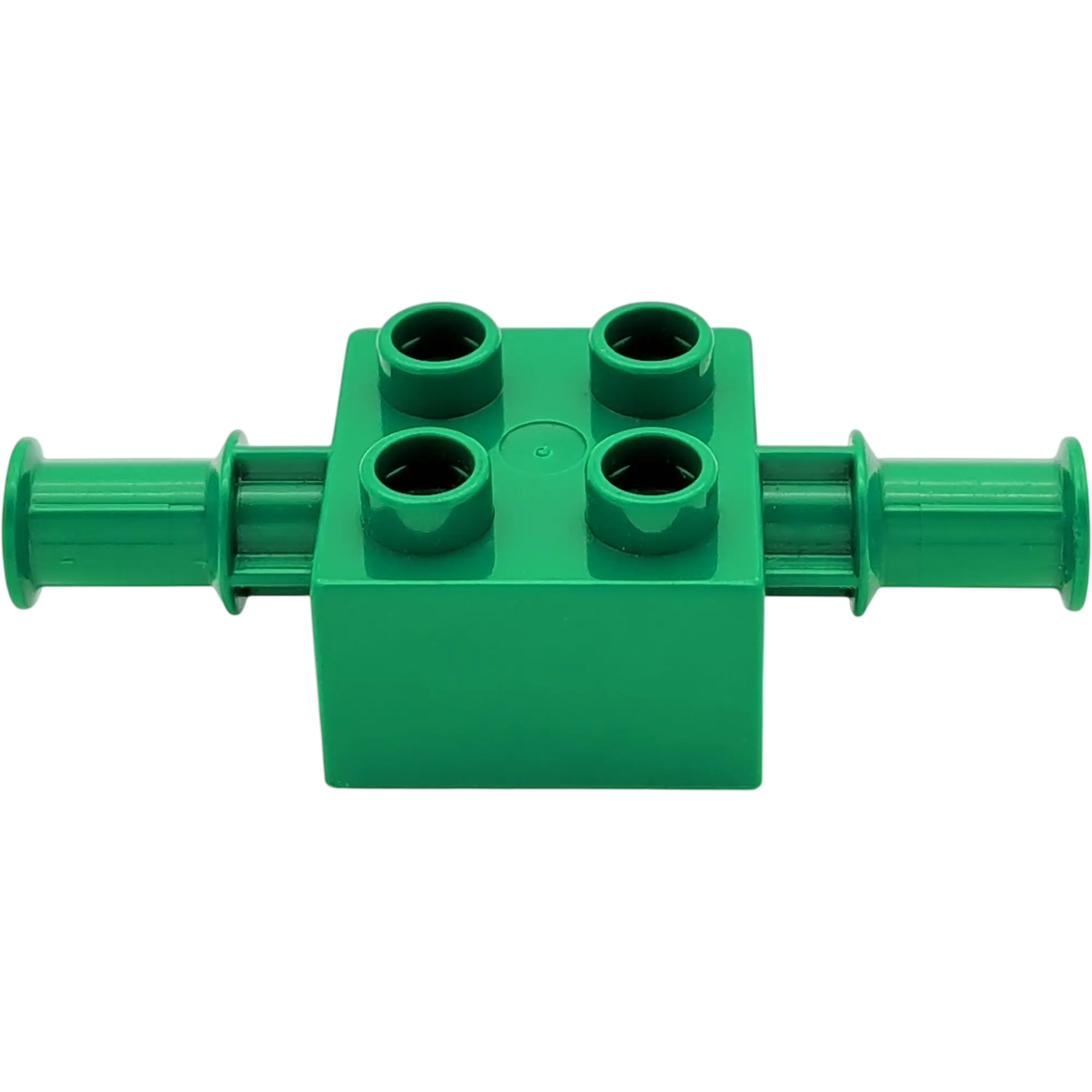 Lego Duplo 40637 Stein Dunkelgrün mit Arm rechts und links Noppe Pin beidseitig