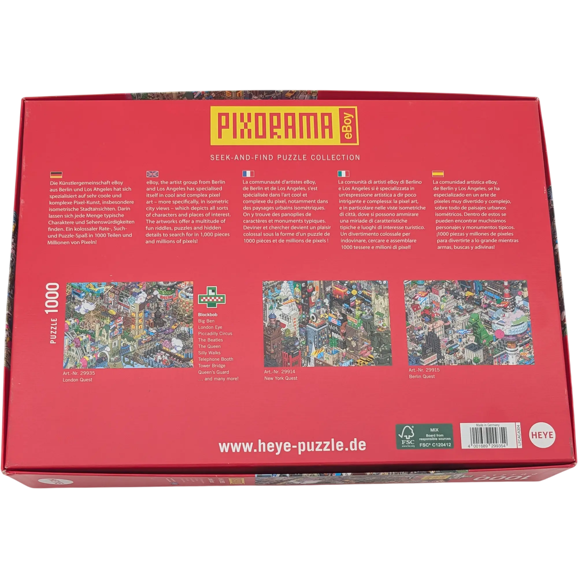 Heye Pixorama eBoy London Puzzle 1000 Teile 29935 London Quest, Ansicht 2
