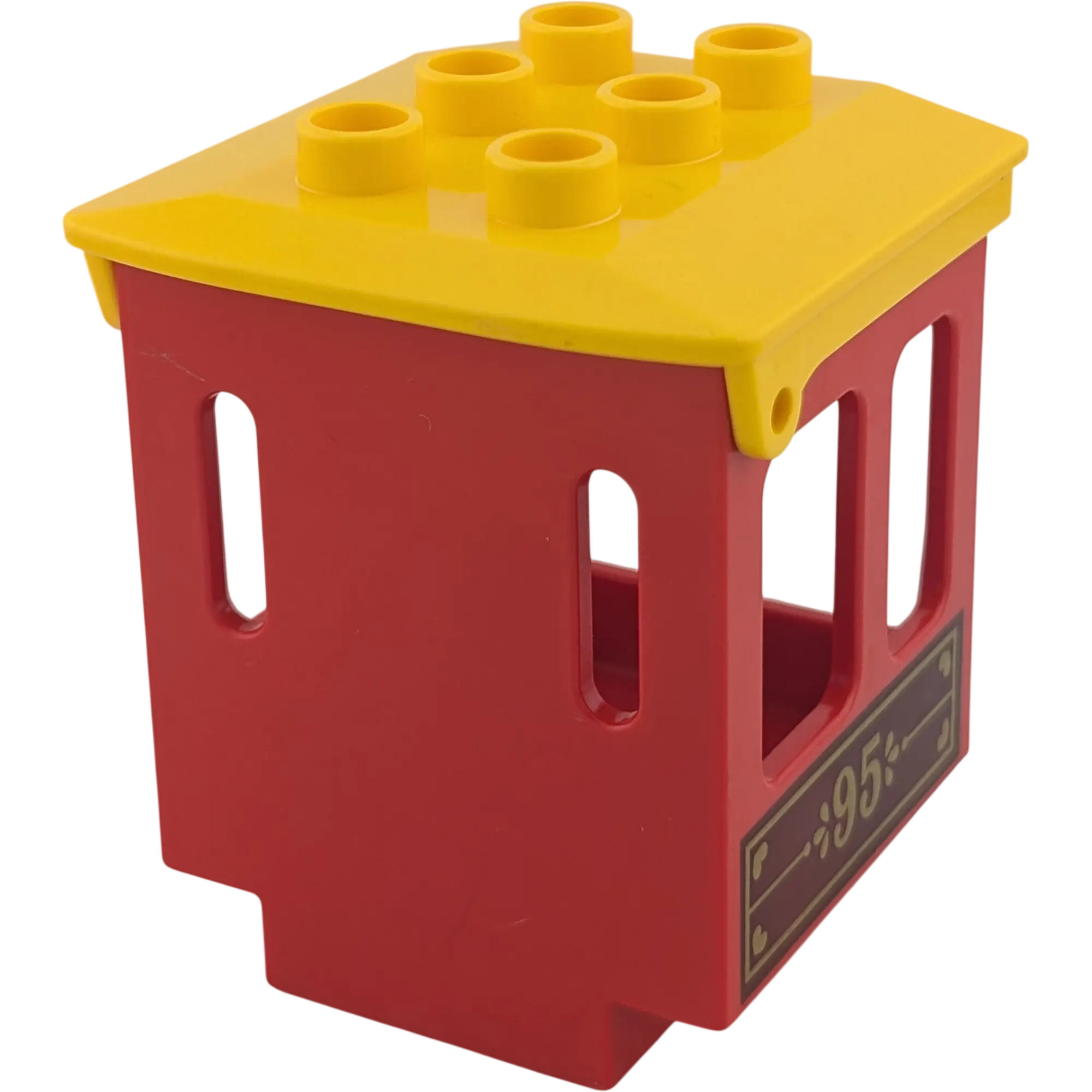 Lego Duplo 92453 Aufsatz Rot mit Klappdach Gelb Kabine Führerhaus mit Zahl 95