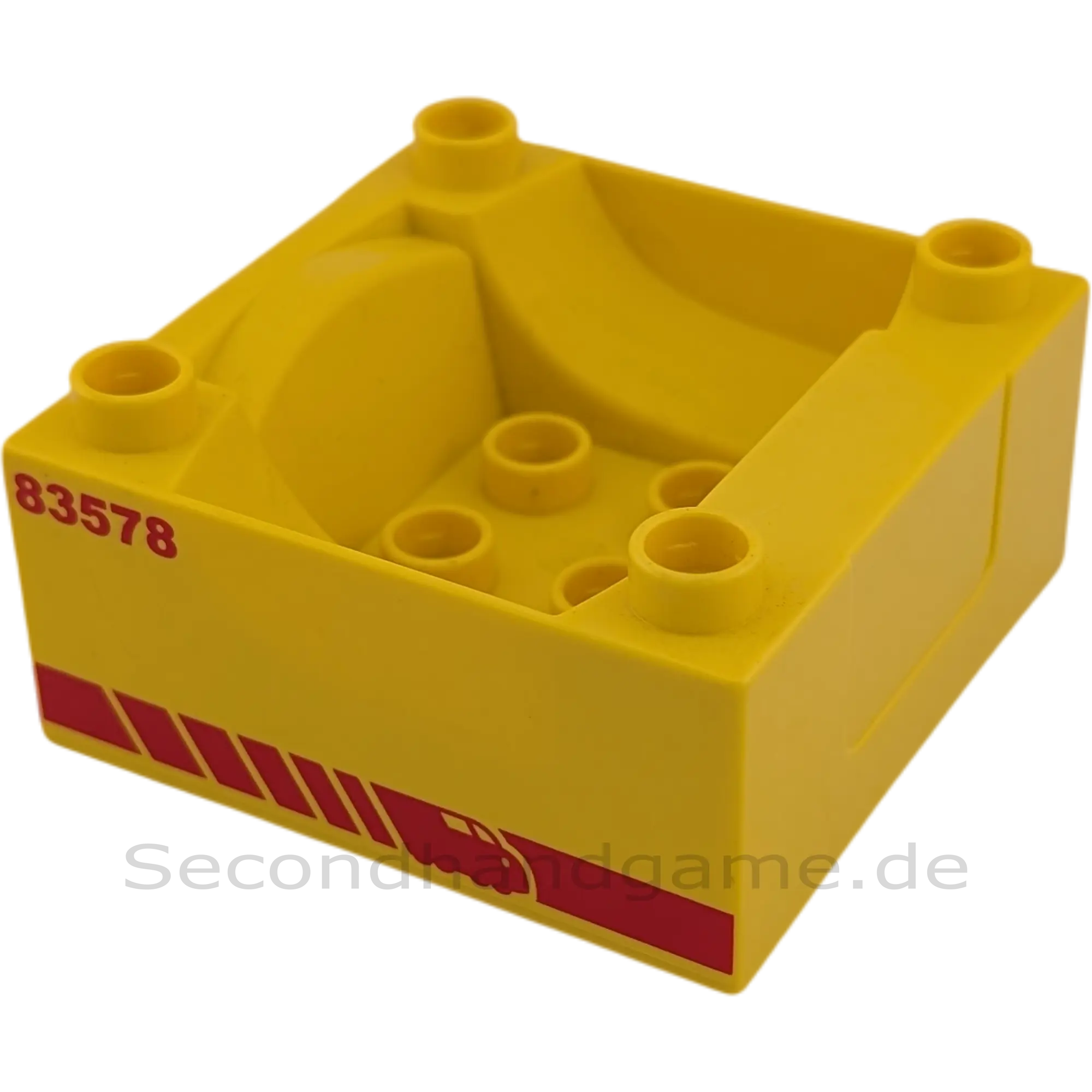 Lego Duplo Zug-Waggon / Führerhaus-Basis 4x4 – Gelb mit '83578' Deko