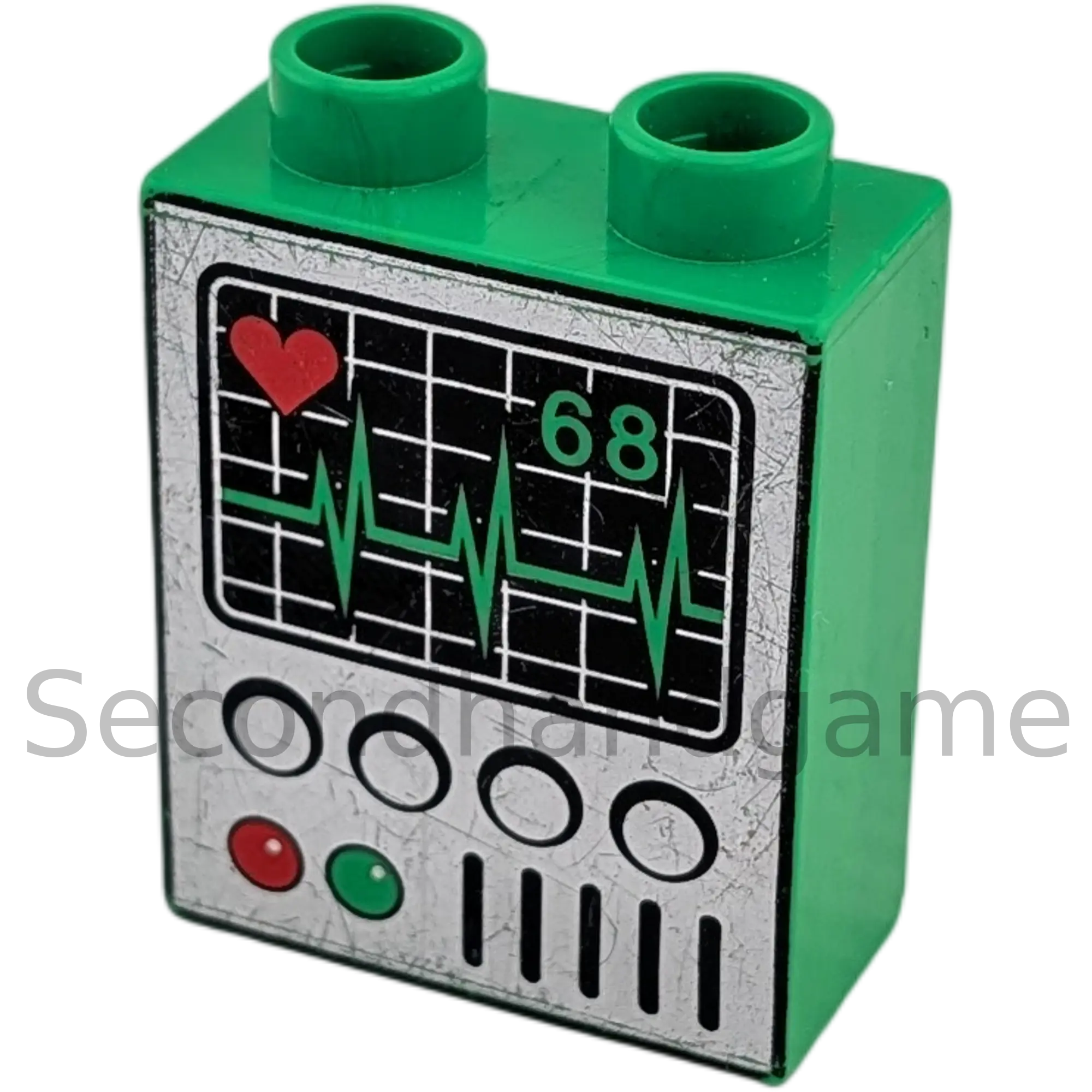 Lego Duplo 1x2 Mittelgrün Herzschlagmesser EKG