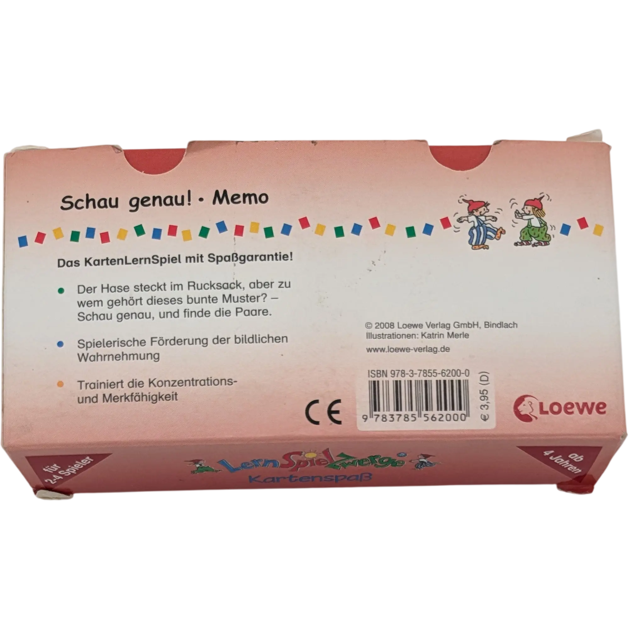 Loewe Lern Spiel Zwerge Kartenspaß Schau genau! Memo