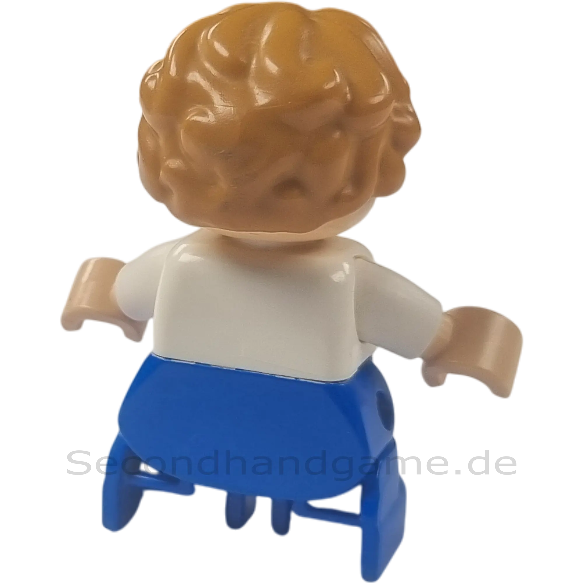 Lego Duplo Figur Junge mit blauer Hose weiß gestreiftem Hemd, Ansicht 2