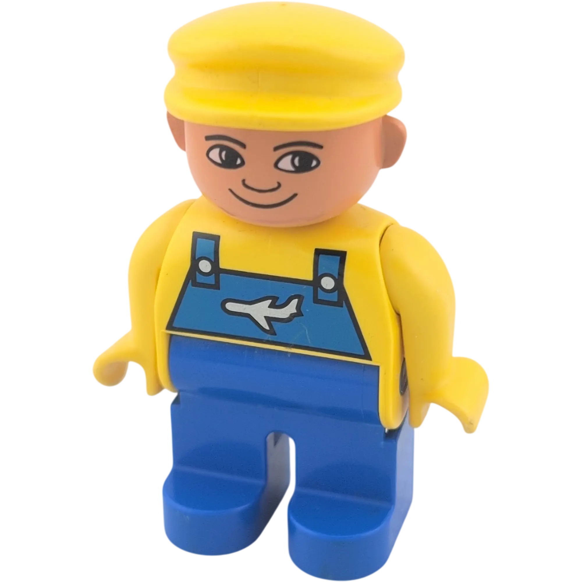 Lego Duplo Figur 4555 Pilot Blau Gelb mit Flugzeug Symbol