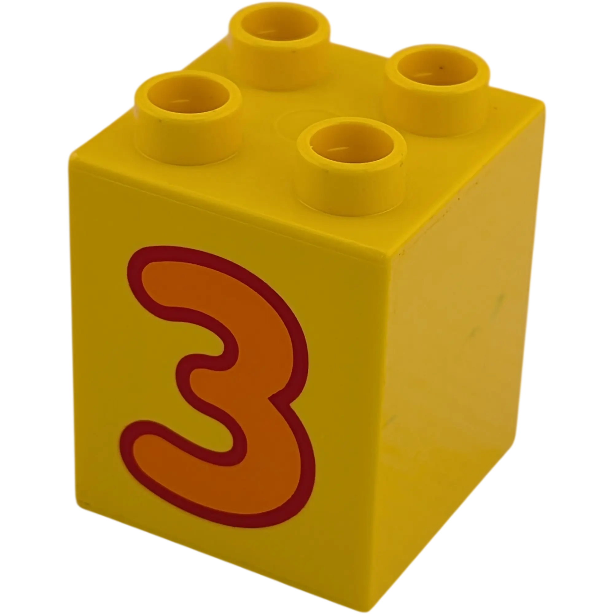 Lego Duplo 2x2x2 Stein Gelb Zahl Drei
