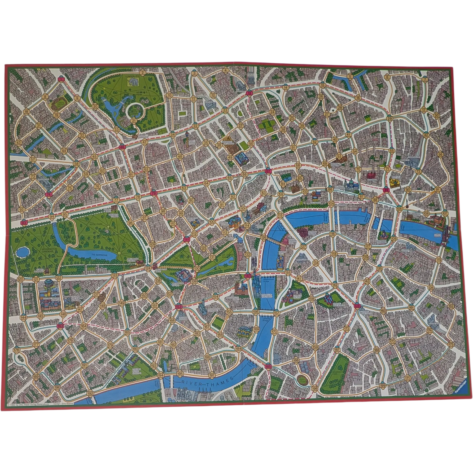Spielplan Spielbrett Ravensburger Scotland Yard