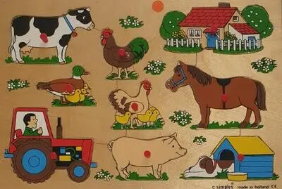 Simplex Holzpuzzle mit Griff Tiere 9 Teile, Ansicht 2