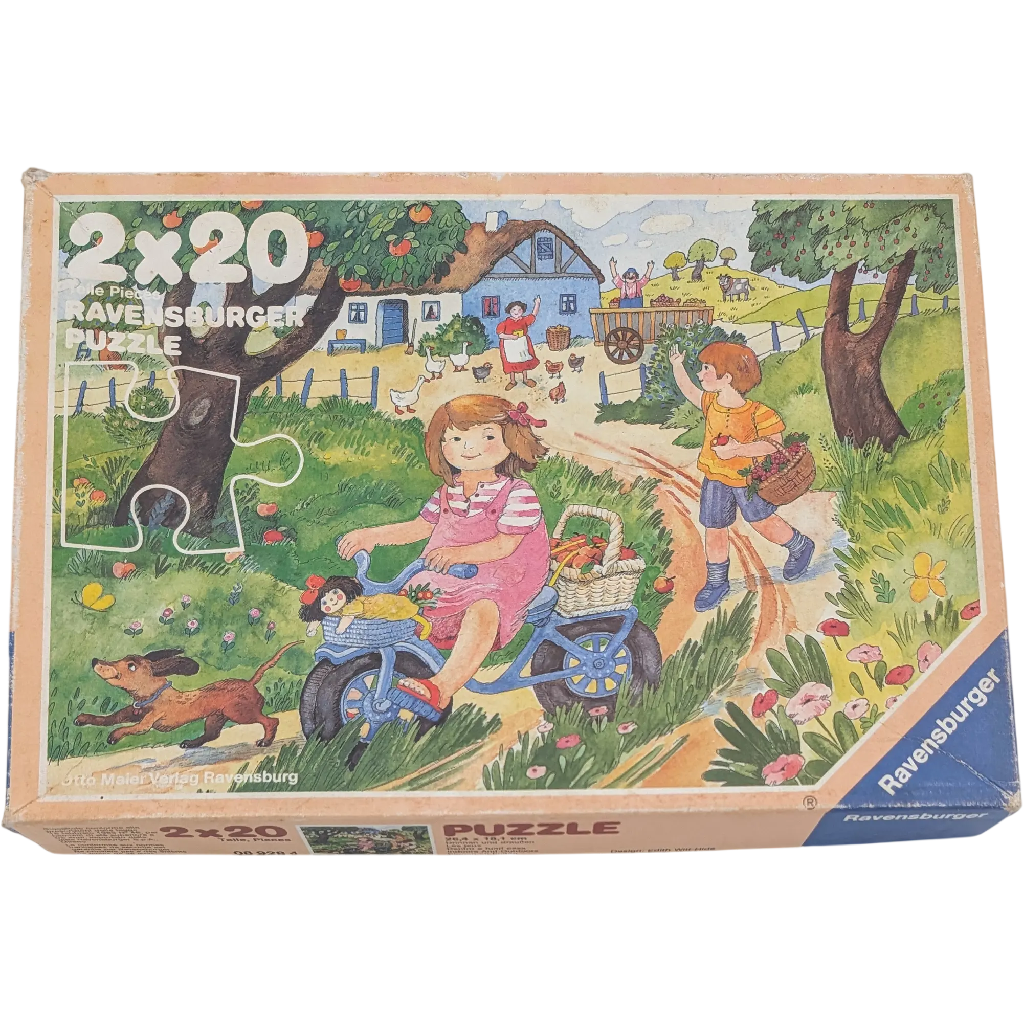 Ravensburger Puzzle 2 x 20 Teile 089284 Drinnen und Draußen von 1989