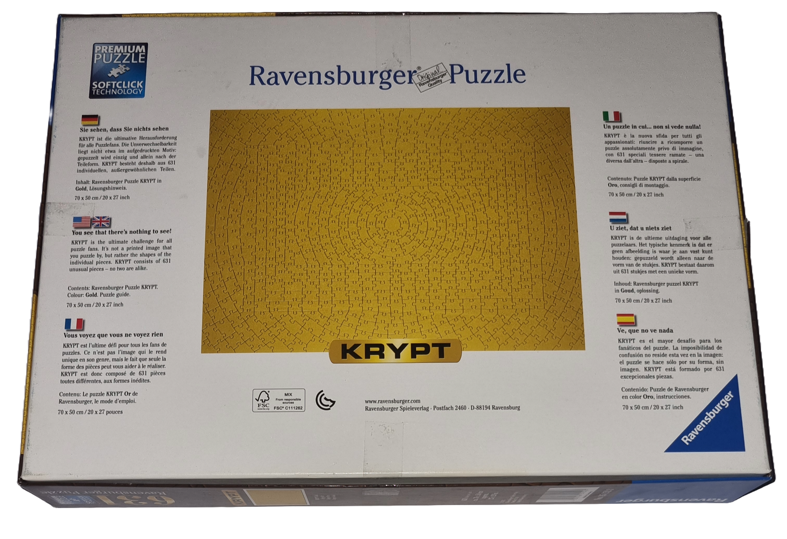 Ravensburger Premium softclick Krypt Puzzle 631 Teile 151523 Krypt Gold