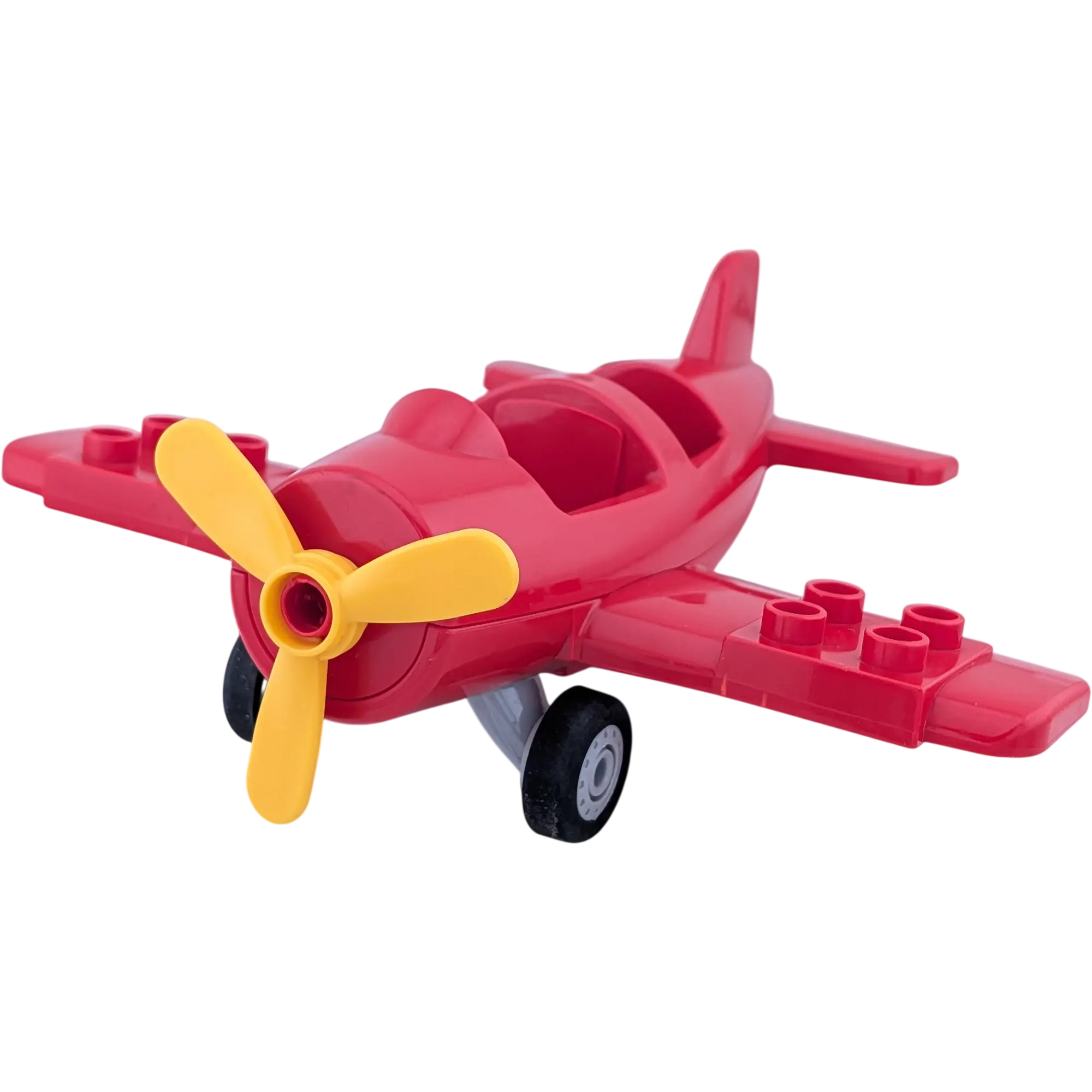 Lego Duplo Flugzeug Rot Gelb mit Räder