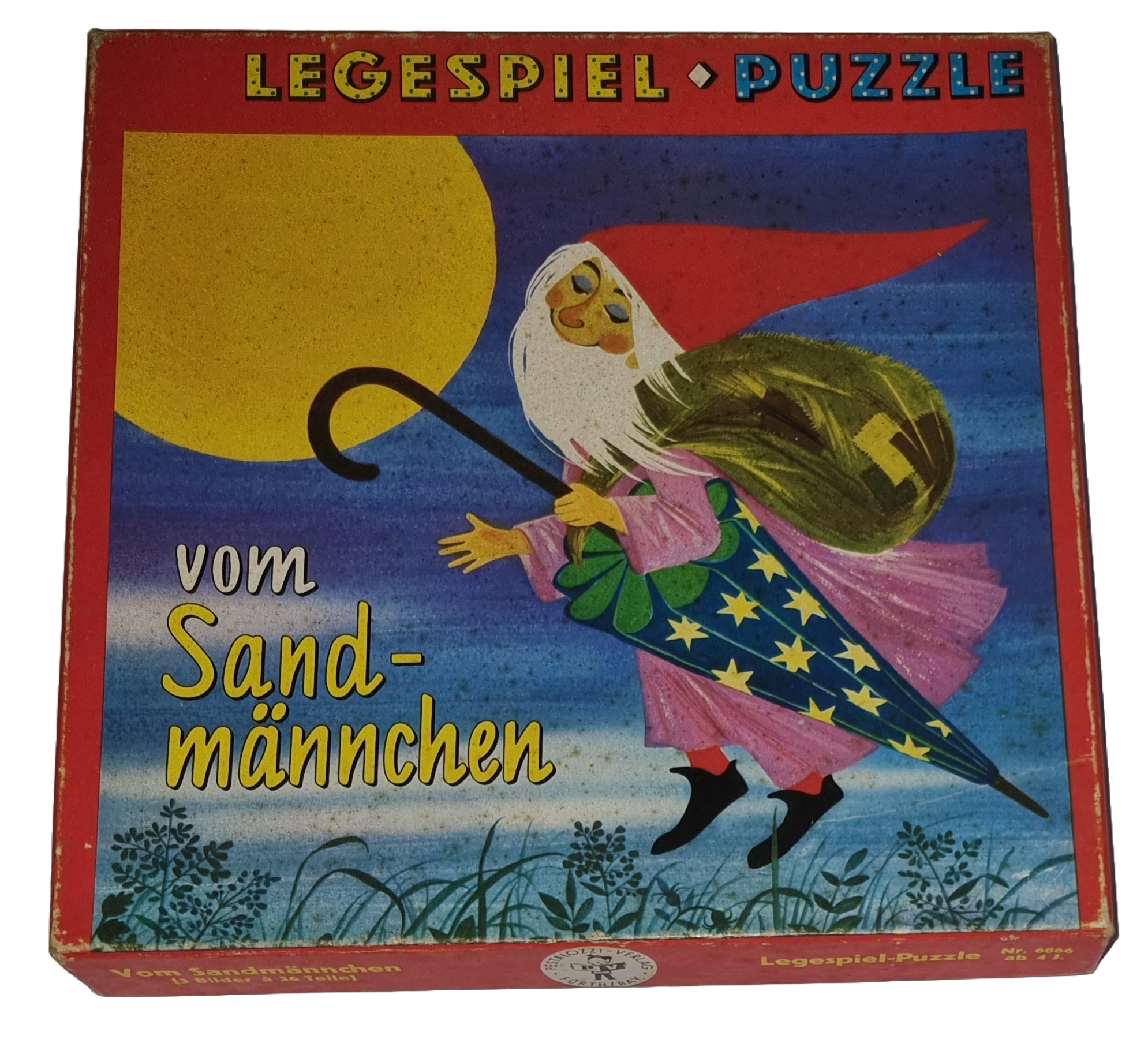 Pestalozzi-Verlag 3 Legespiel Puzzle 3 x 36 Teile Sandmännchen 6866