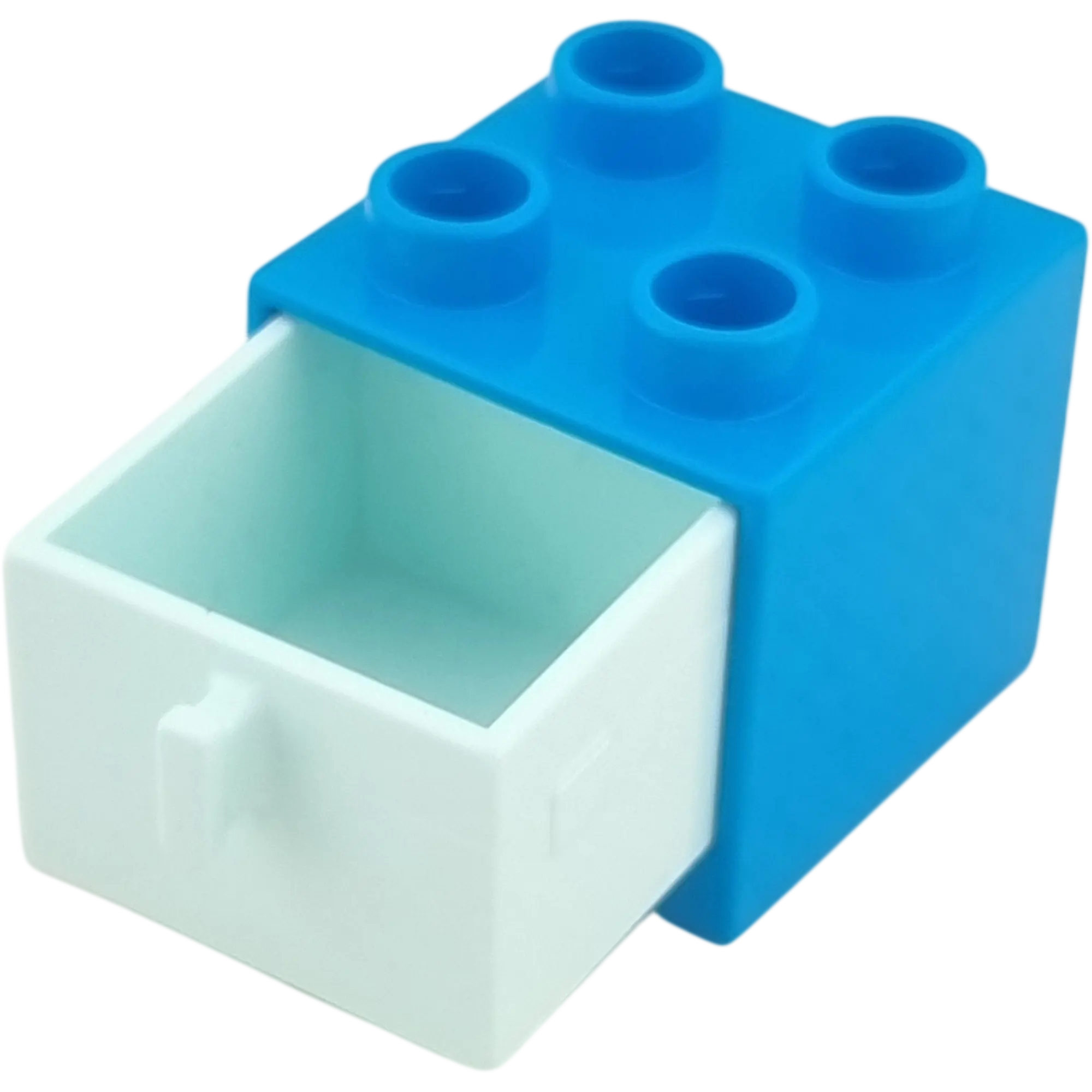 Lego Duplo 4890 Regal Schrank Mittelblau mit mintfarbener Schublade
