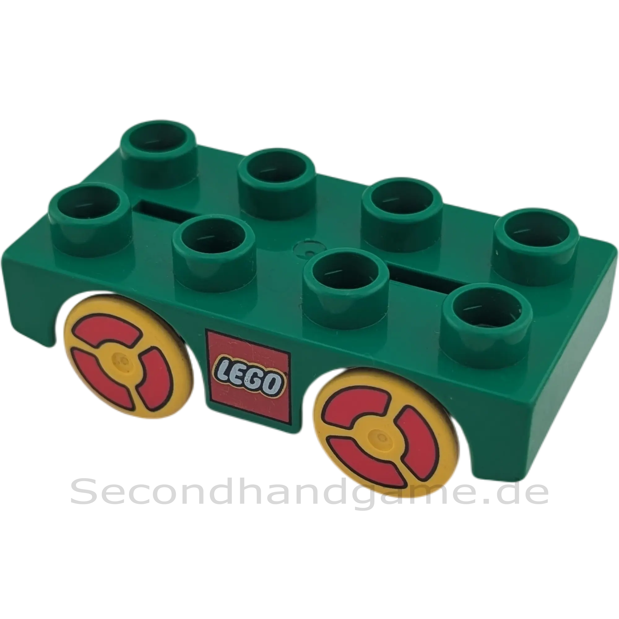 Lego Duplo 31202 Dunkelgrüner Unterbau mit gelb-roten Rädern Rennwagen Hochbahn