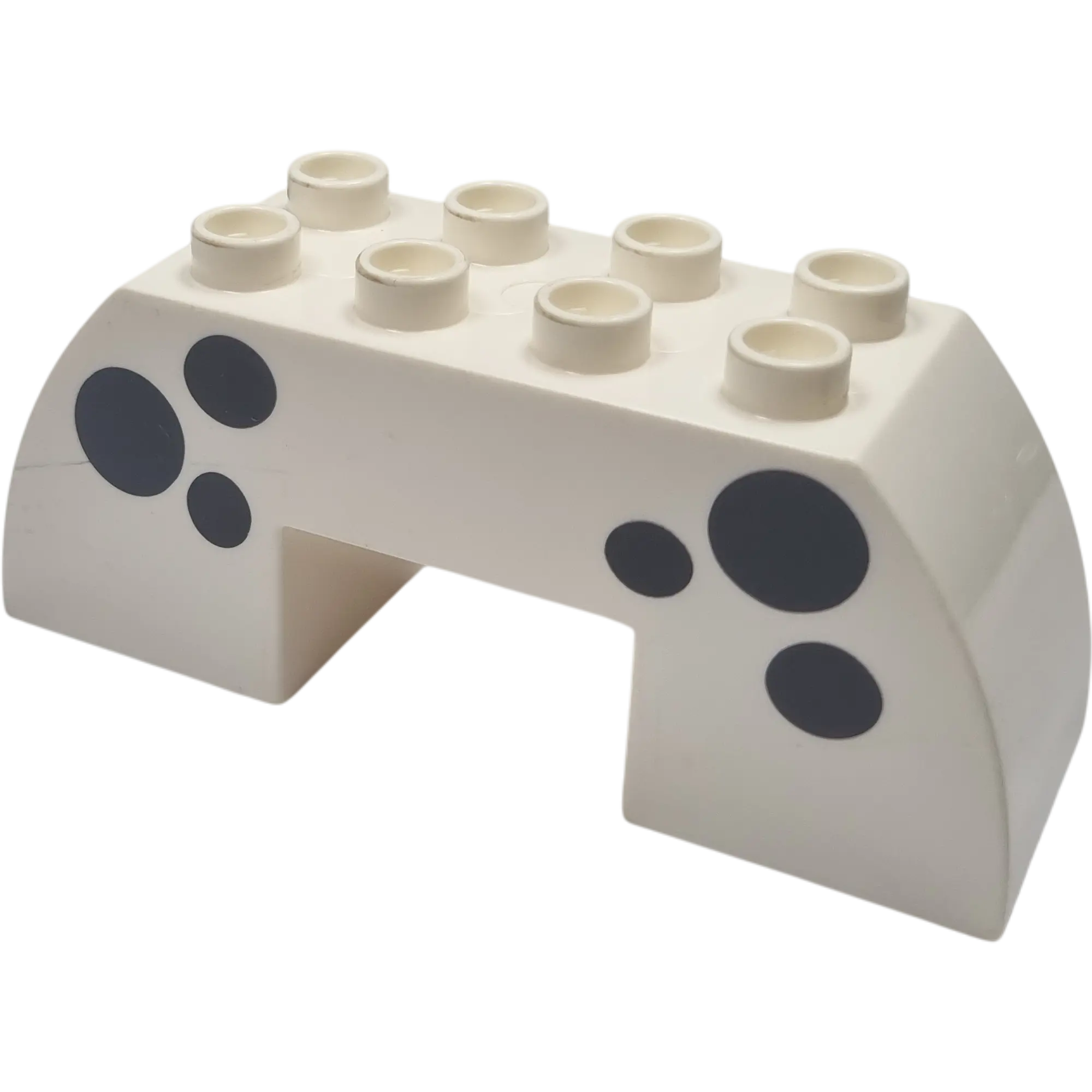 Lego Duplo 2x4x3 Brücke Brückenstein 11197 Weiß mit schwarzen Kreisen
