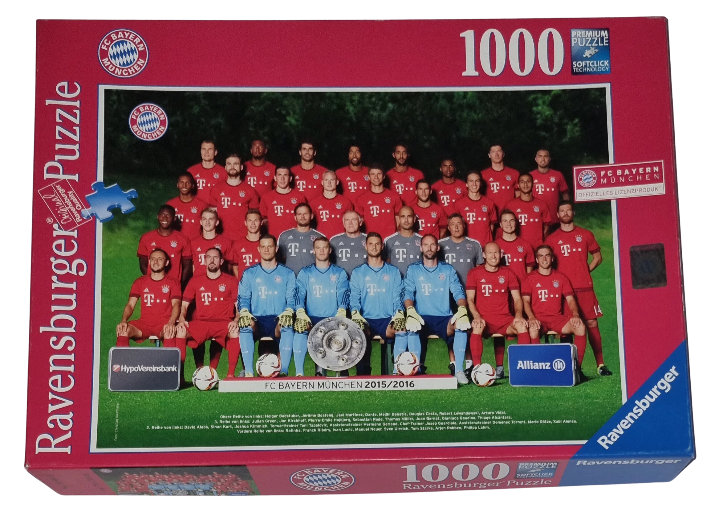 Ravensburger Premium Soft Puzzle 1000 Teile 194940 FC Bayern München Saison 2015/16