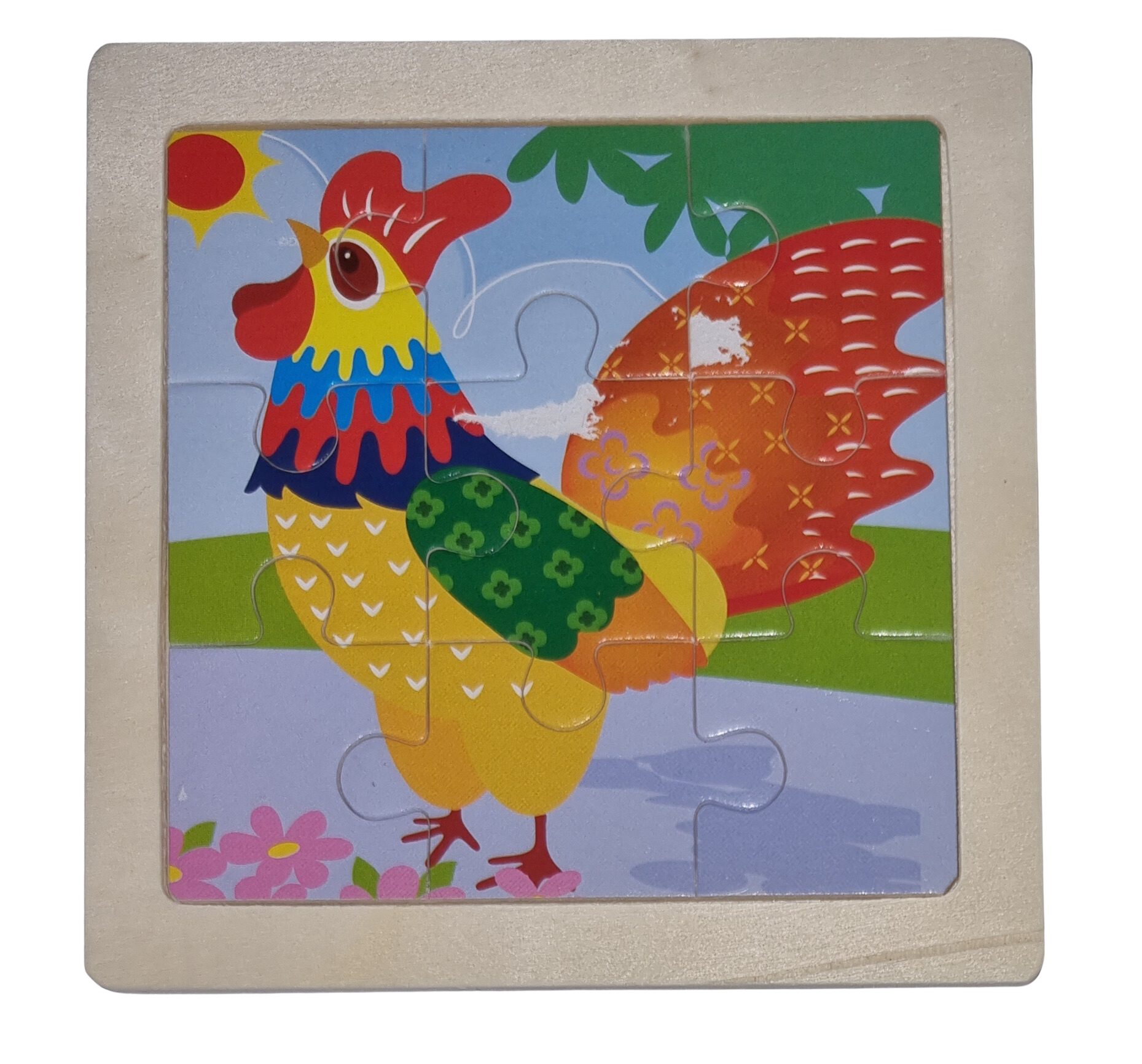 Legepuzzle Holzpuzzle 9 Teile Hahn