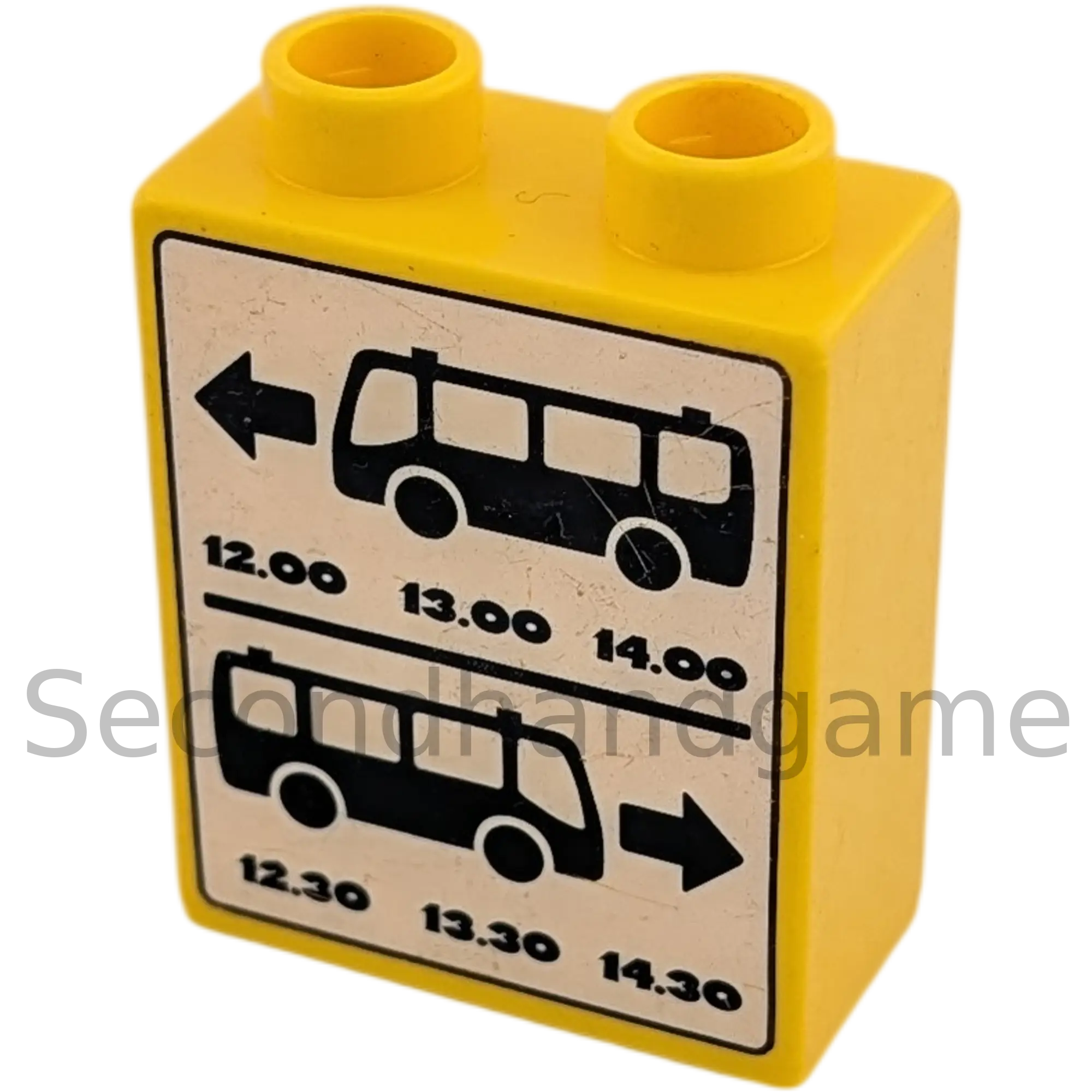 Lego Duplo  1x2 Stein Gelb Verkehrsschild Bushaltestelle