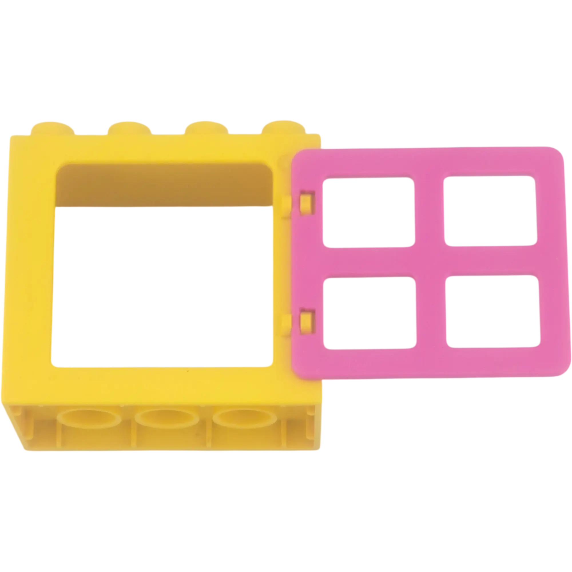Lego Duplo 61649 Fensterrahmen Gelb mit vier pinken Fenstern