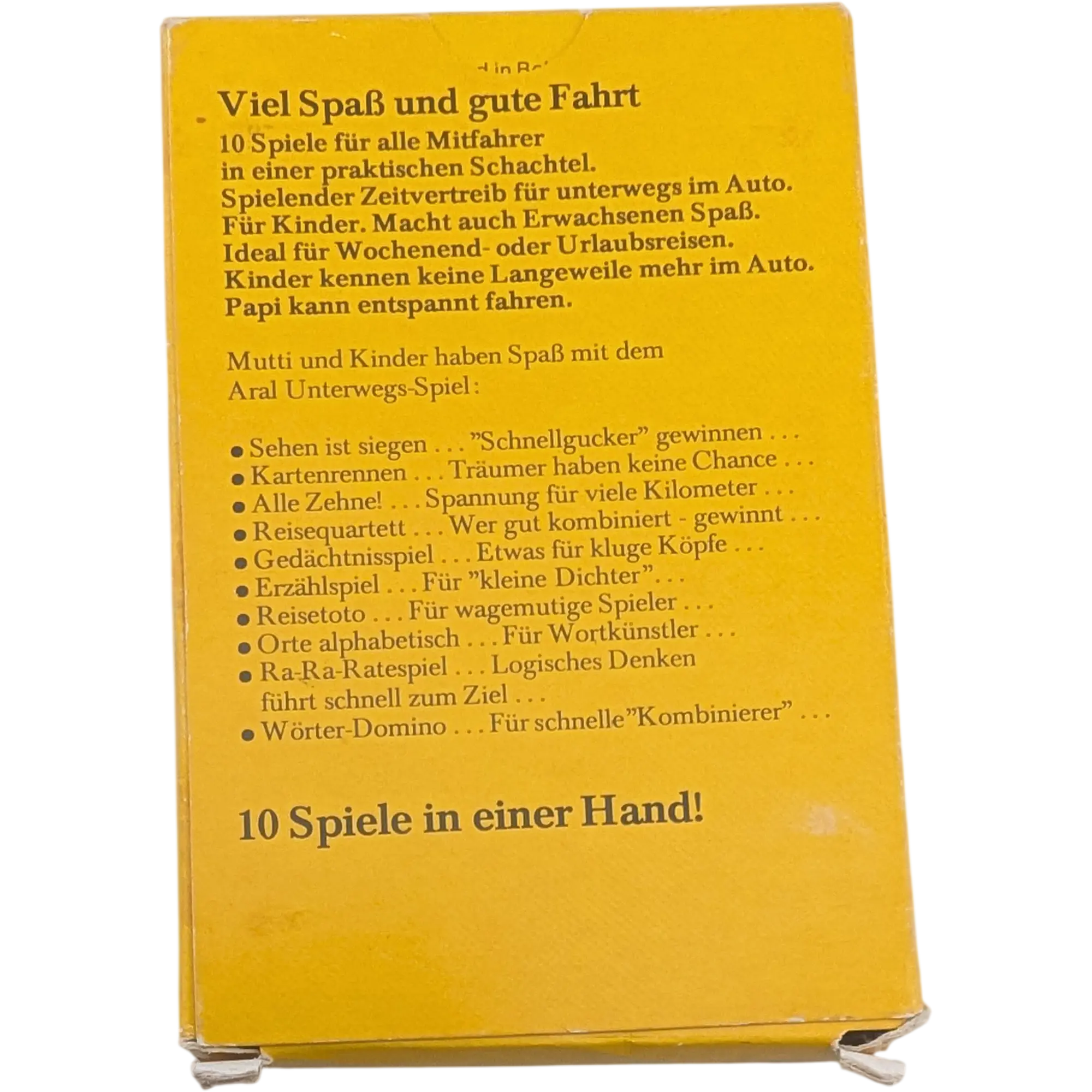 Aral Unterwegs Spiel 10 Spiele in einer Hand Kartenspiel Vintage, Ansicht 2