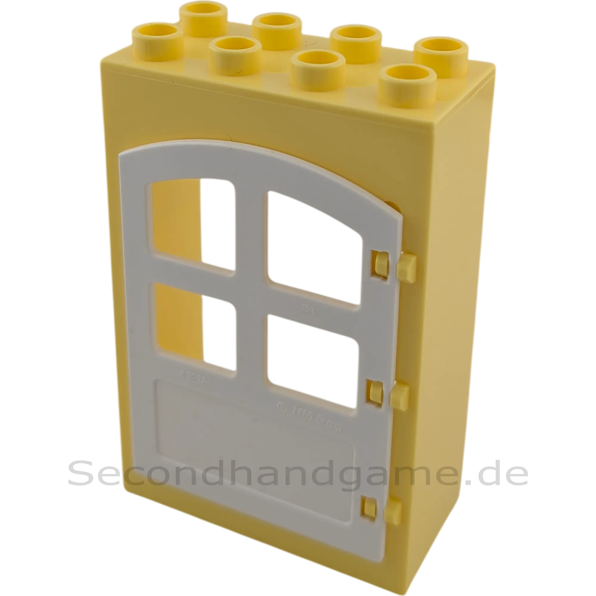 Lego Duplo 2x4 Hauswand mit Tür Hellgelb Weiß