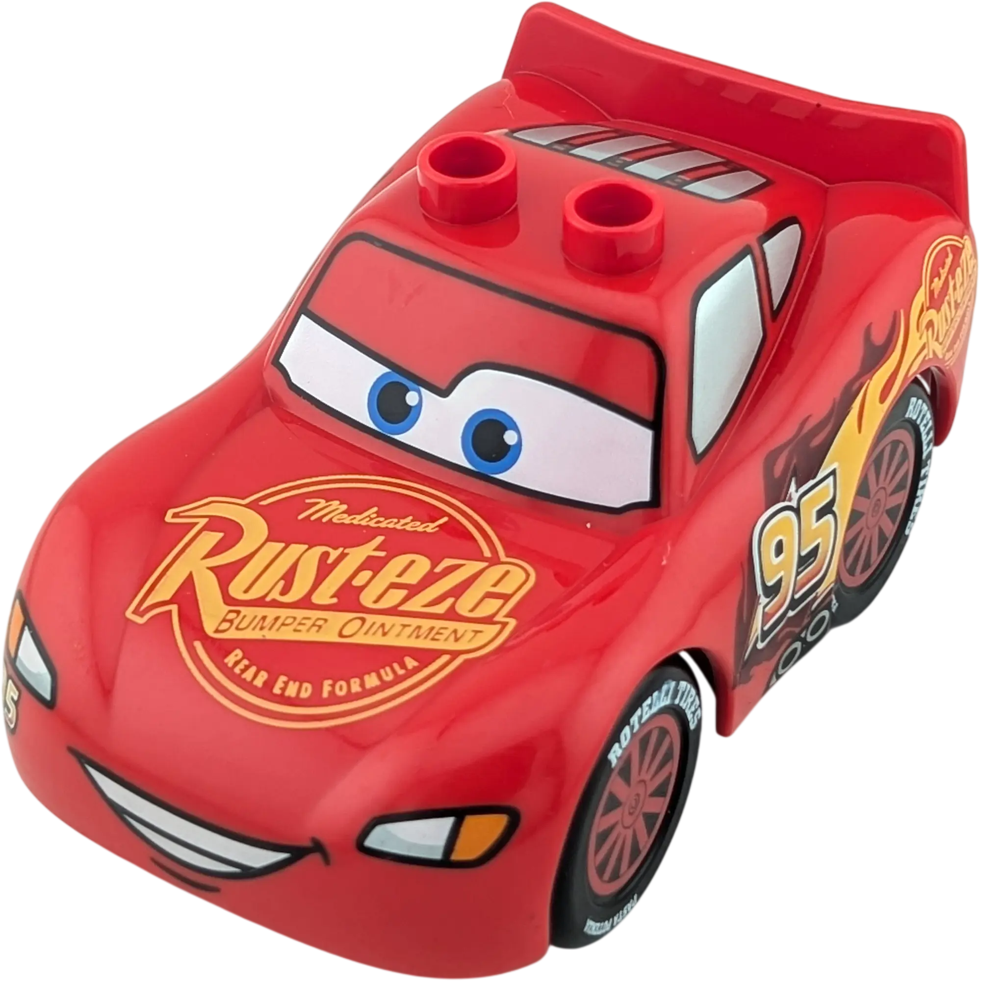 Lego Duplo Auto Rot Cars Reifen Schwarz Rot Rust-eze auf der Motorhaube