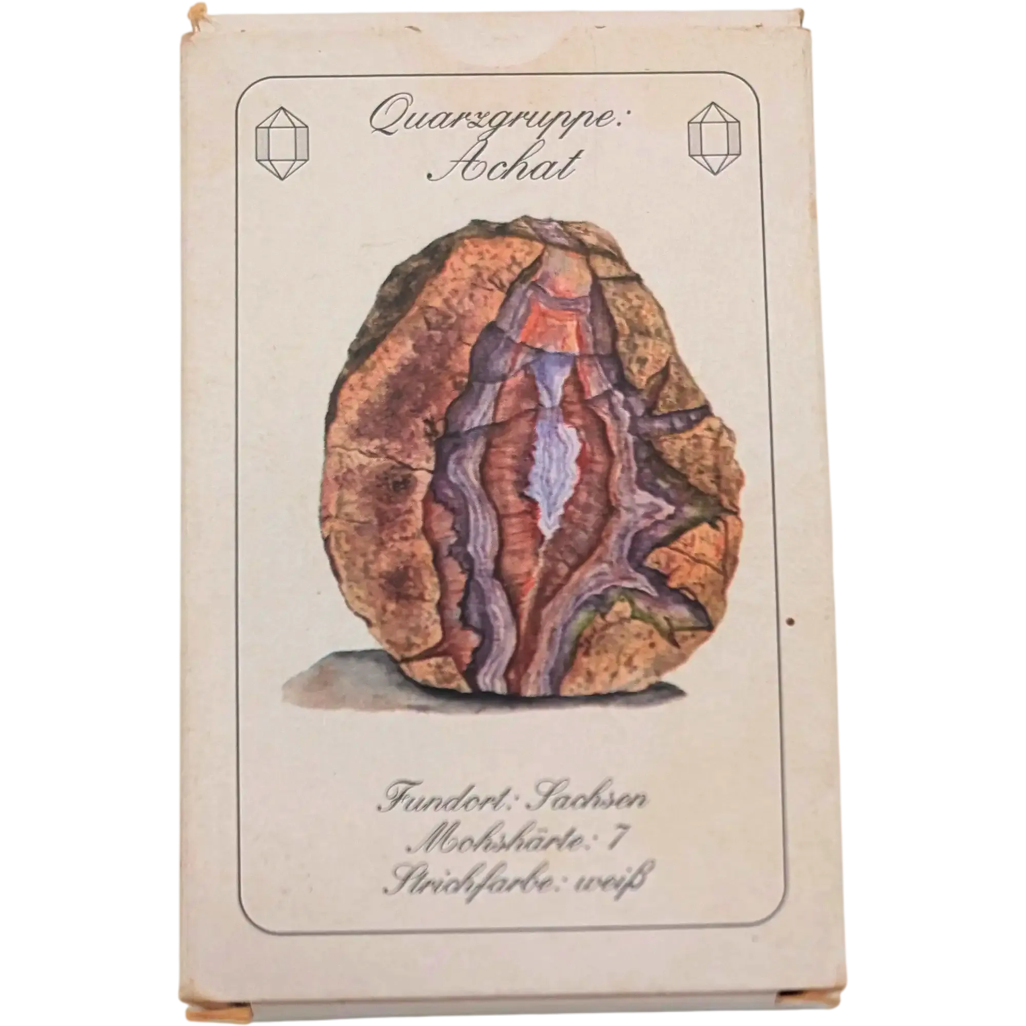 Mineralien Quartett Kartenspiel Quarzgruppe Feldspatgruppe Achat Orthoklas Vintage, Ansicht 2