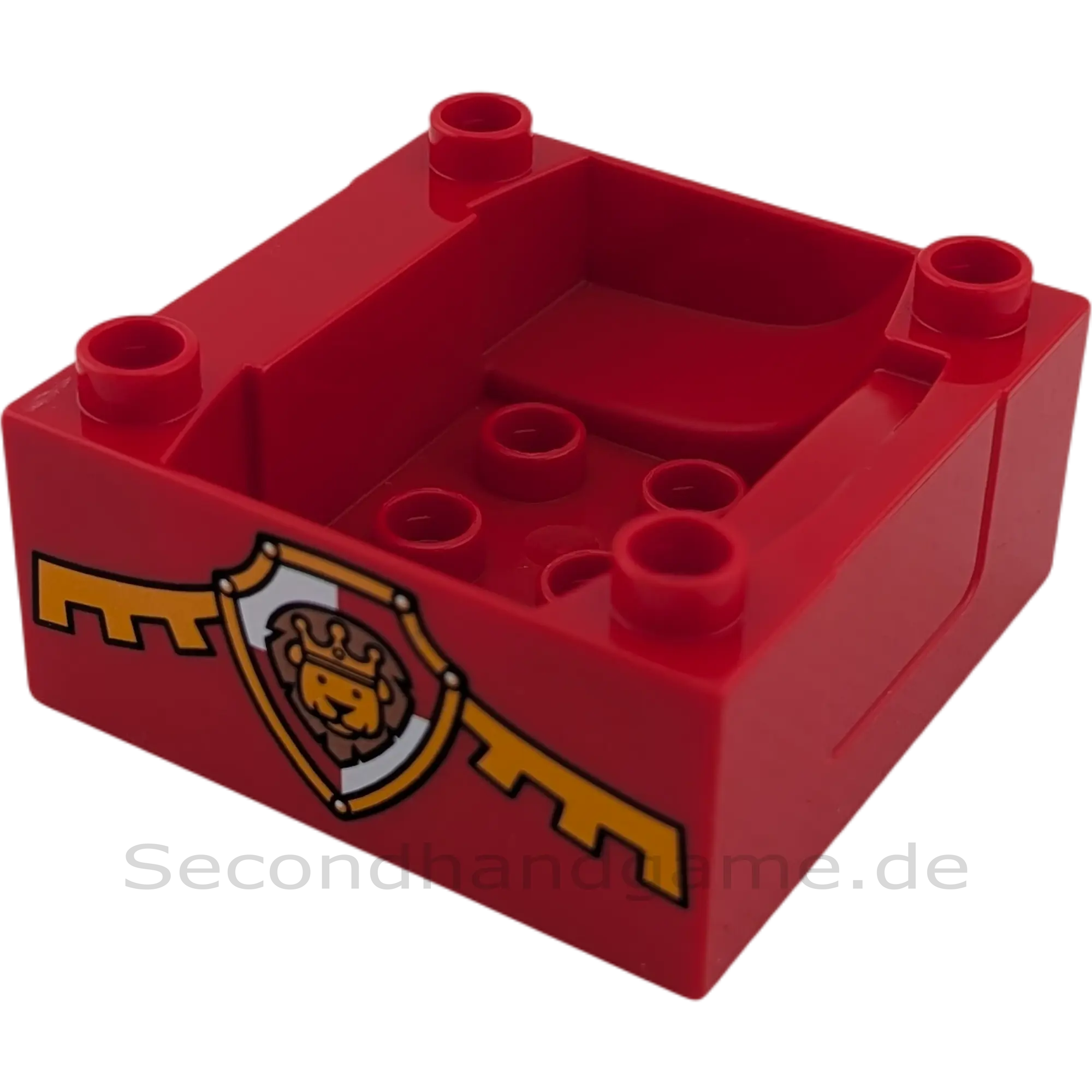 Lego Duplo Zug-Basis 4x4 – Rot mit Löwenkopf-Ritter-Logo