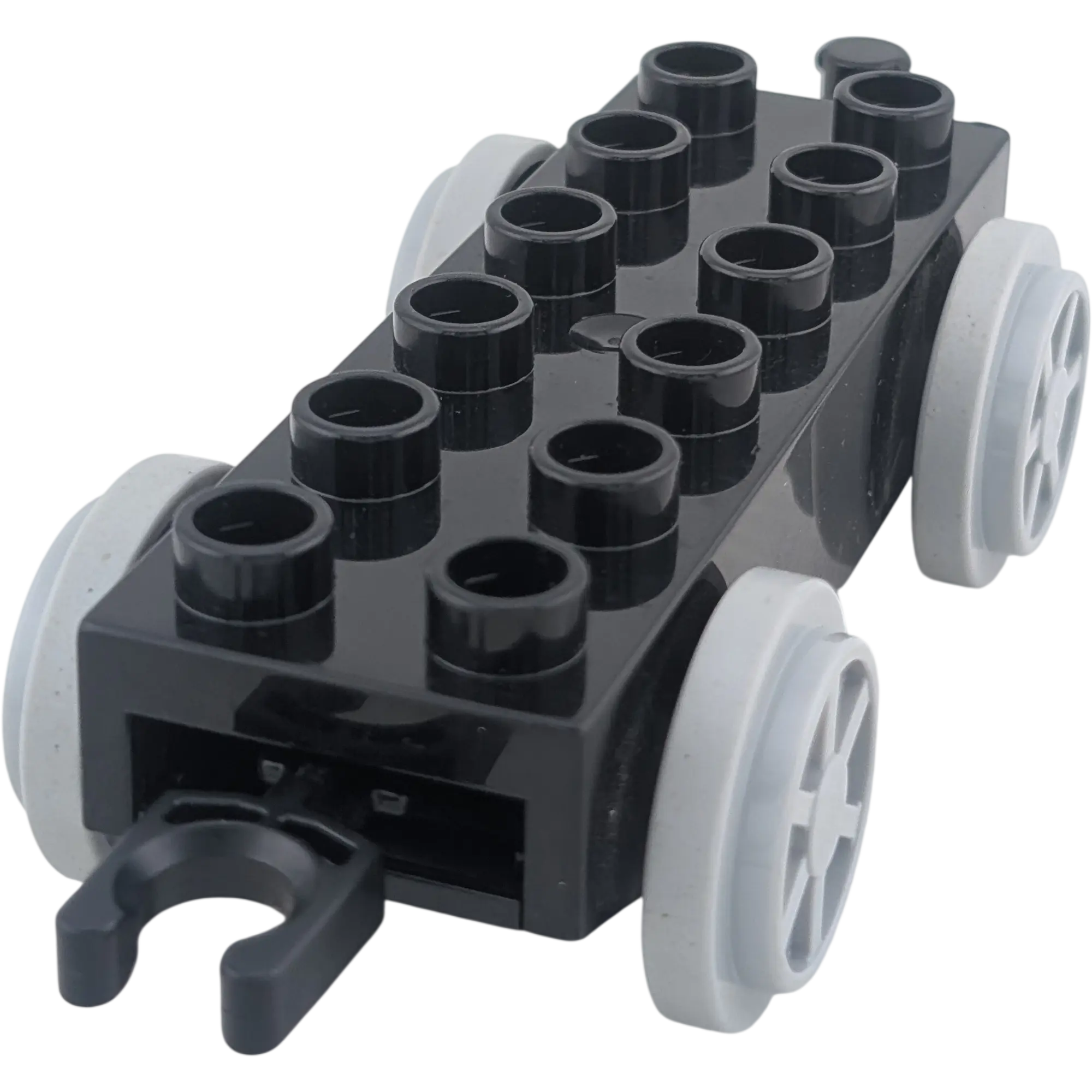 Lego Duplo Eisenbahn Anhänger Schwarz Hellgrau beweglichem Glied Kupplung