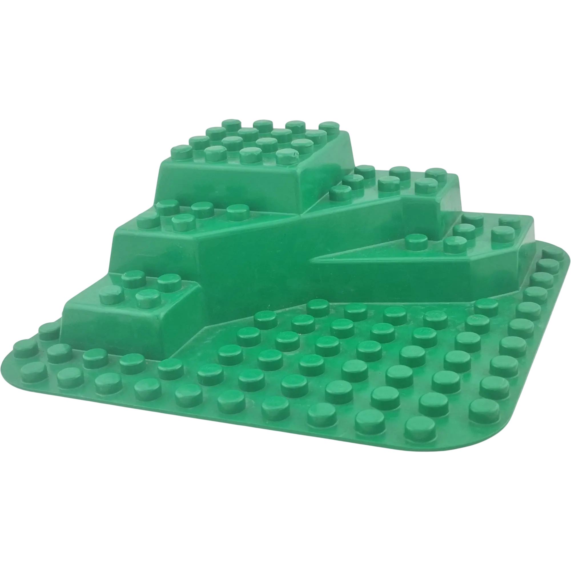 Lego Duplo 6433 Bauplatte Dunkelgrün, Hügel Felsen, uneben B-Ware