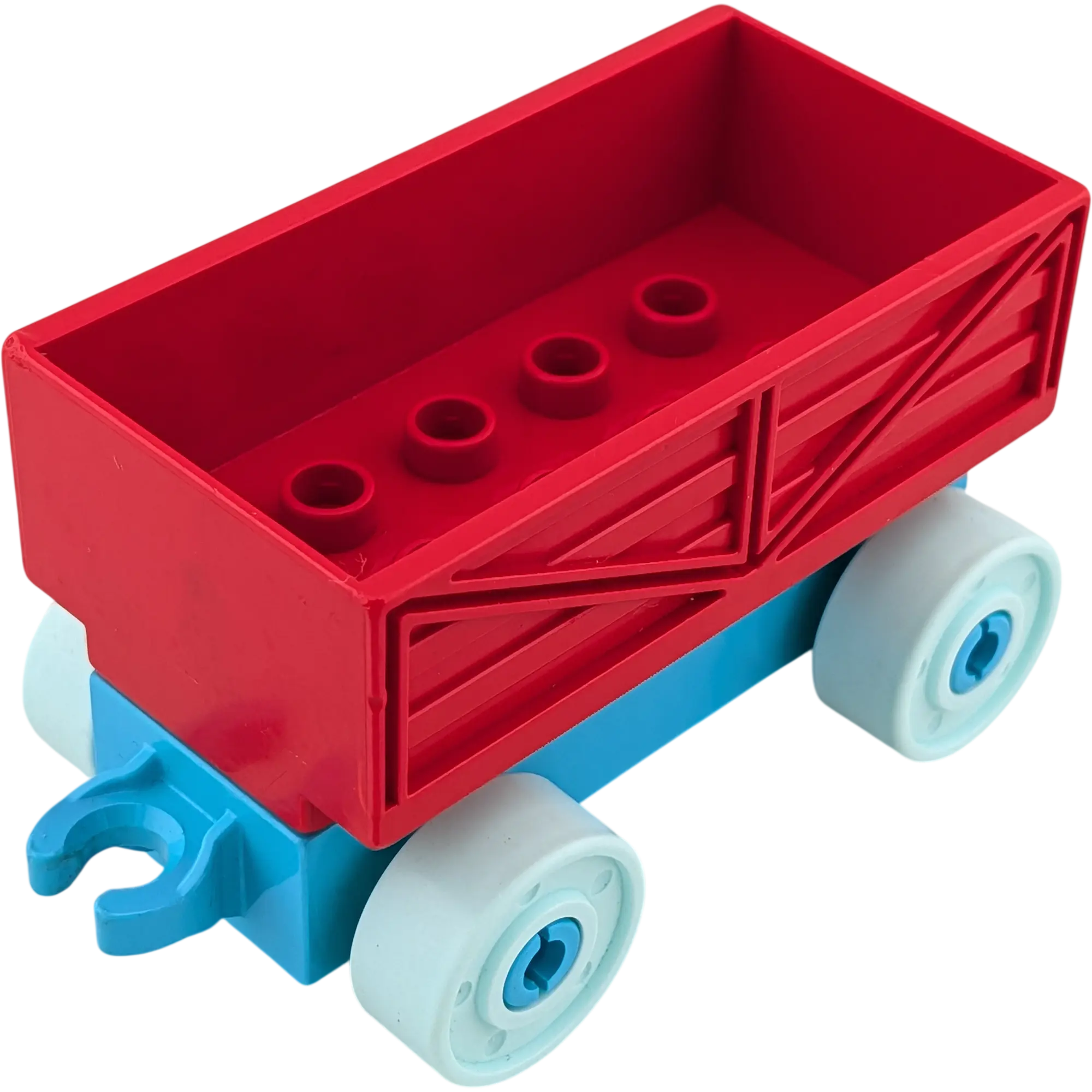 Lego Duplo Eisenbahn Güteranhänger Rot Azur Hellblau
