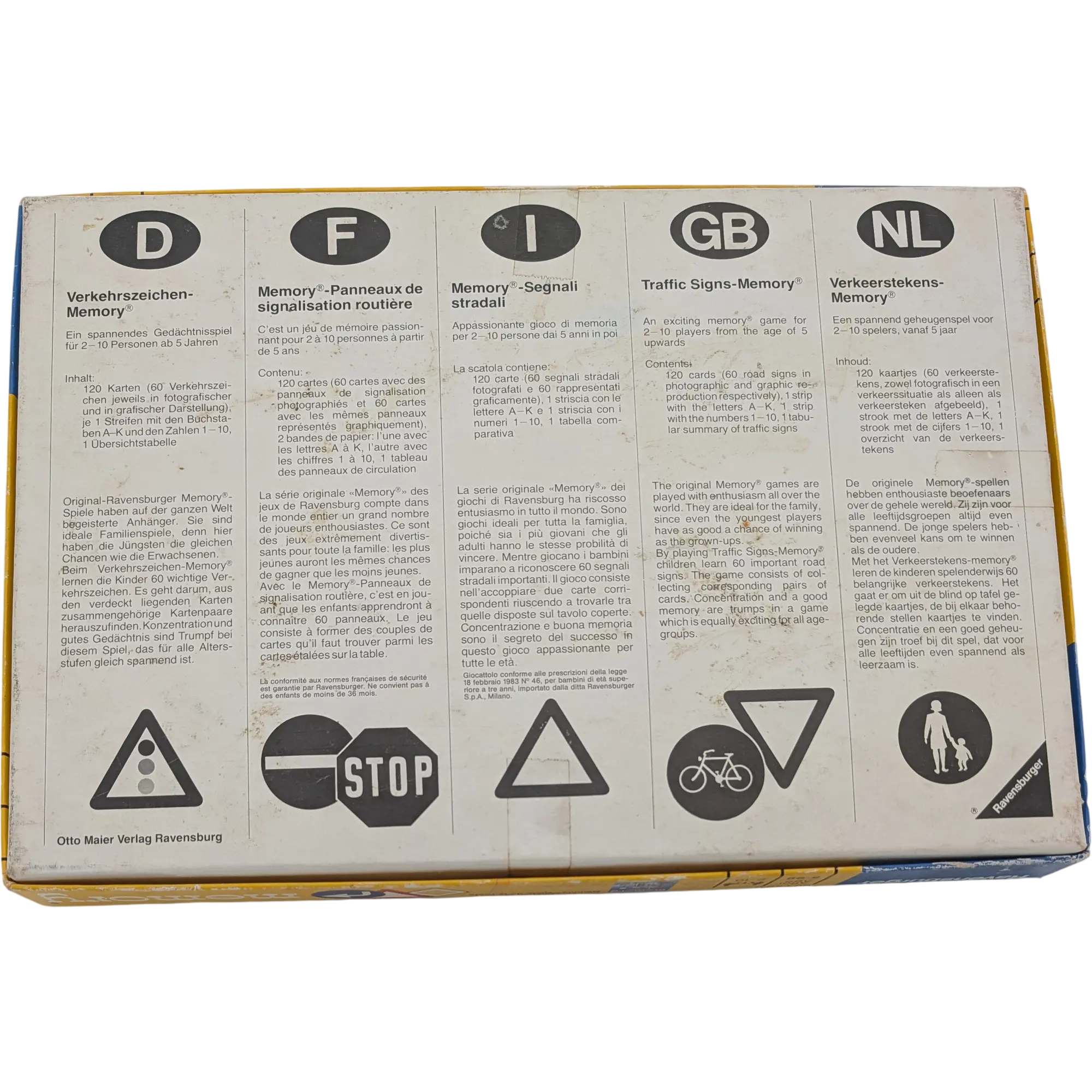 Ravensburger Memory Verkehrszeichen-Memory von 1980, Ansicht 2