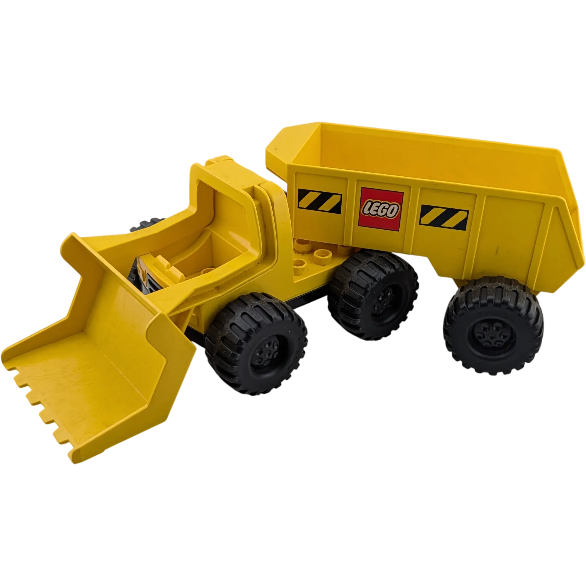 Lego Duplo LKW Bagger Lastwagen Gelb mit gelbem großen Anhänger, Ansicht 2