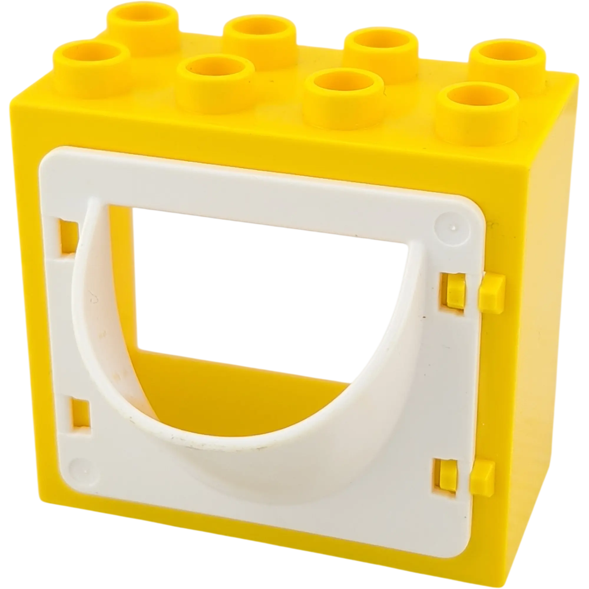 Lego Duplo 2x4 Fensterrahmen Gelb mit weißer Luke