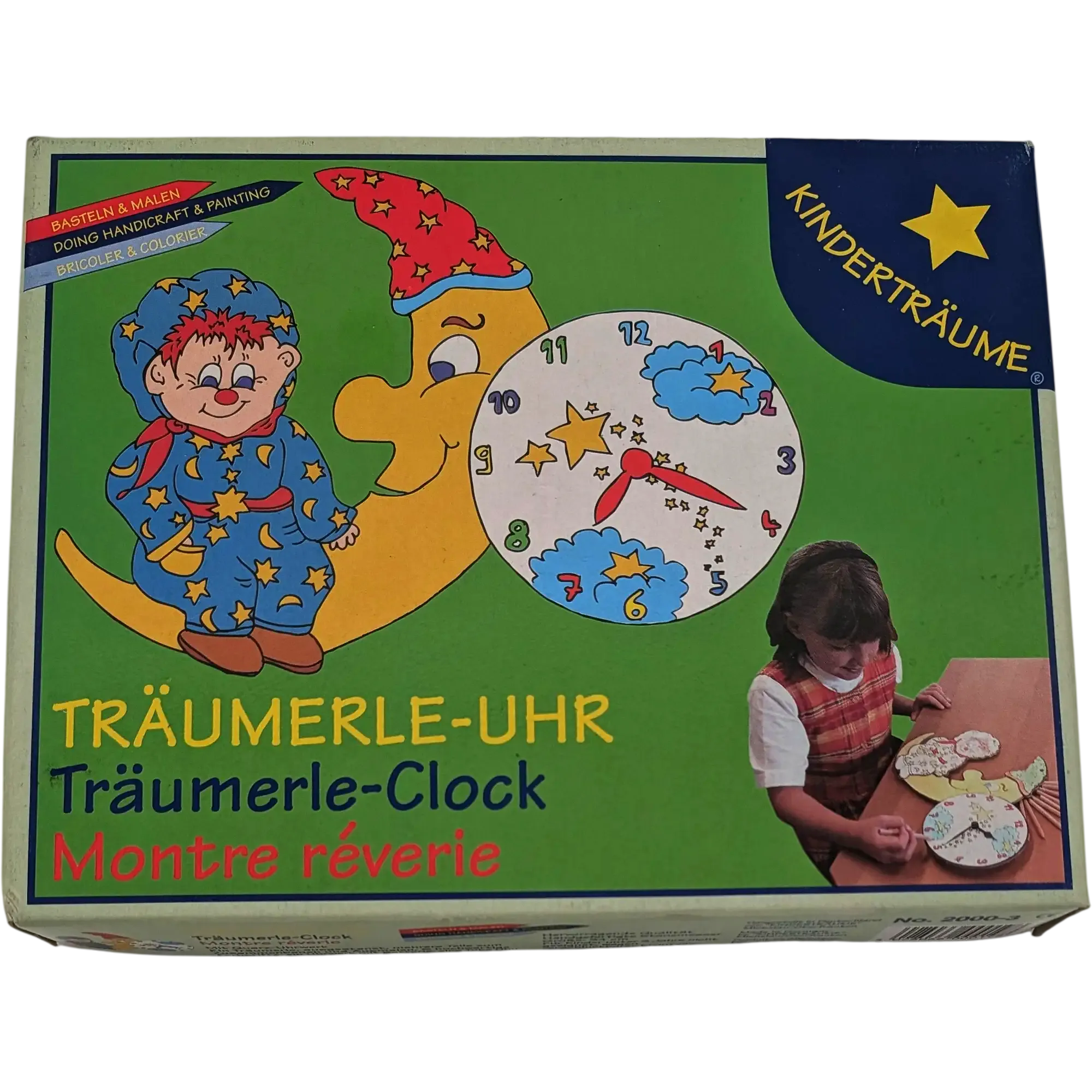 Kinderträume Bastelset Träumerle-Uhr 2000-3 Kinderuhr zum Bemalen und Basteln
