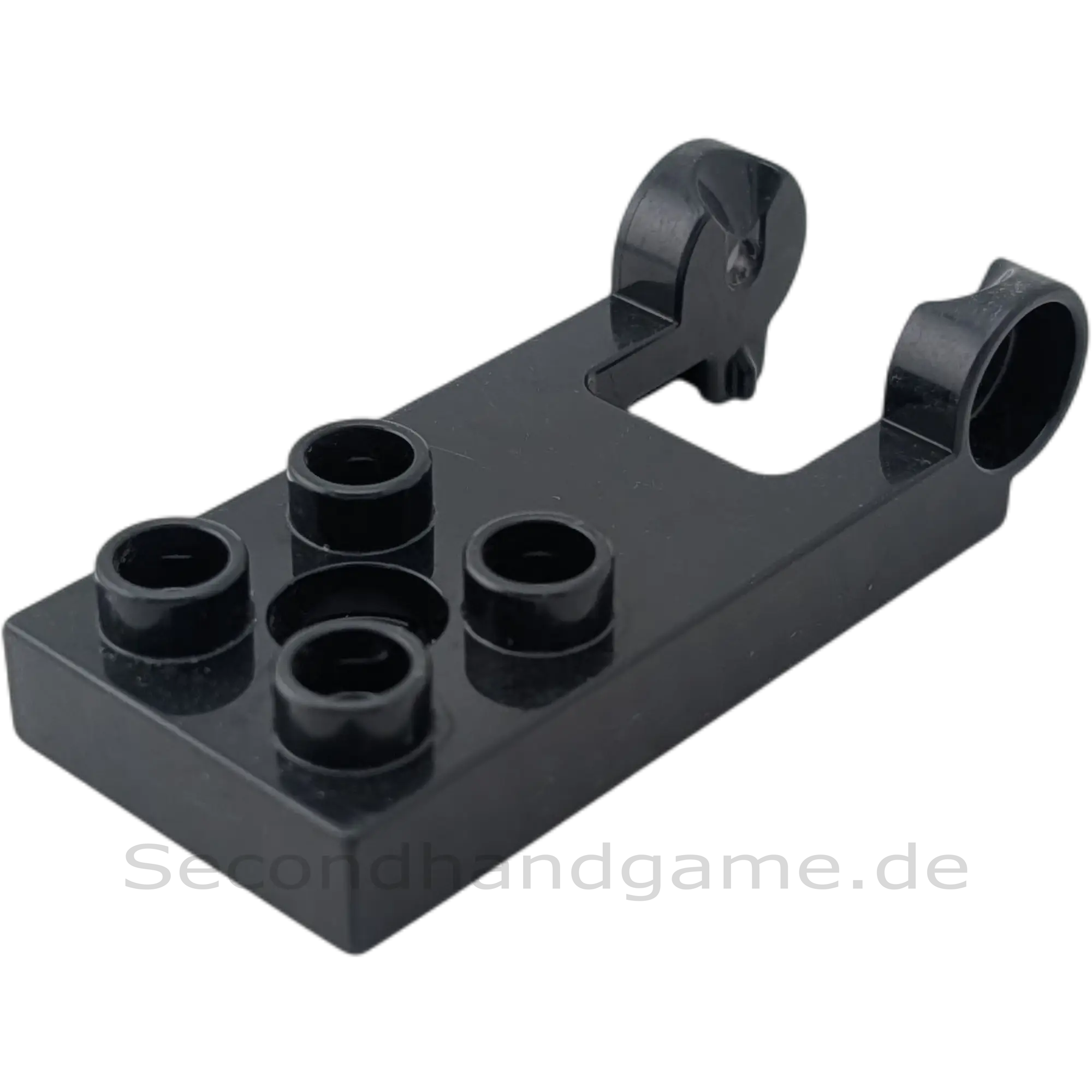 Lego Duplo Platte 2x3 mit 4 Noppen und Scharnier / Halterung – Schwarz (Teile-Nr. 13355)